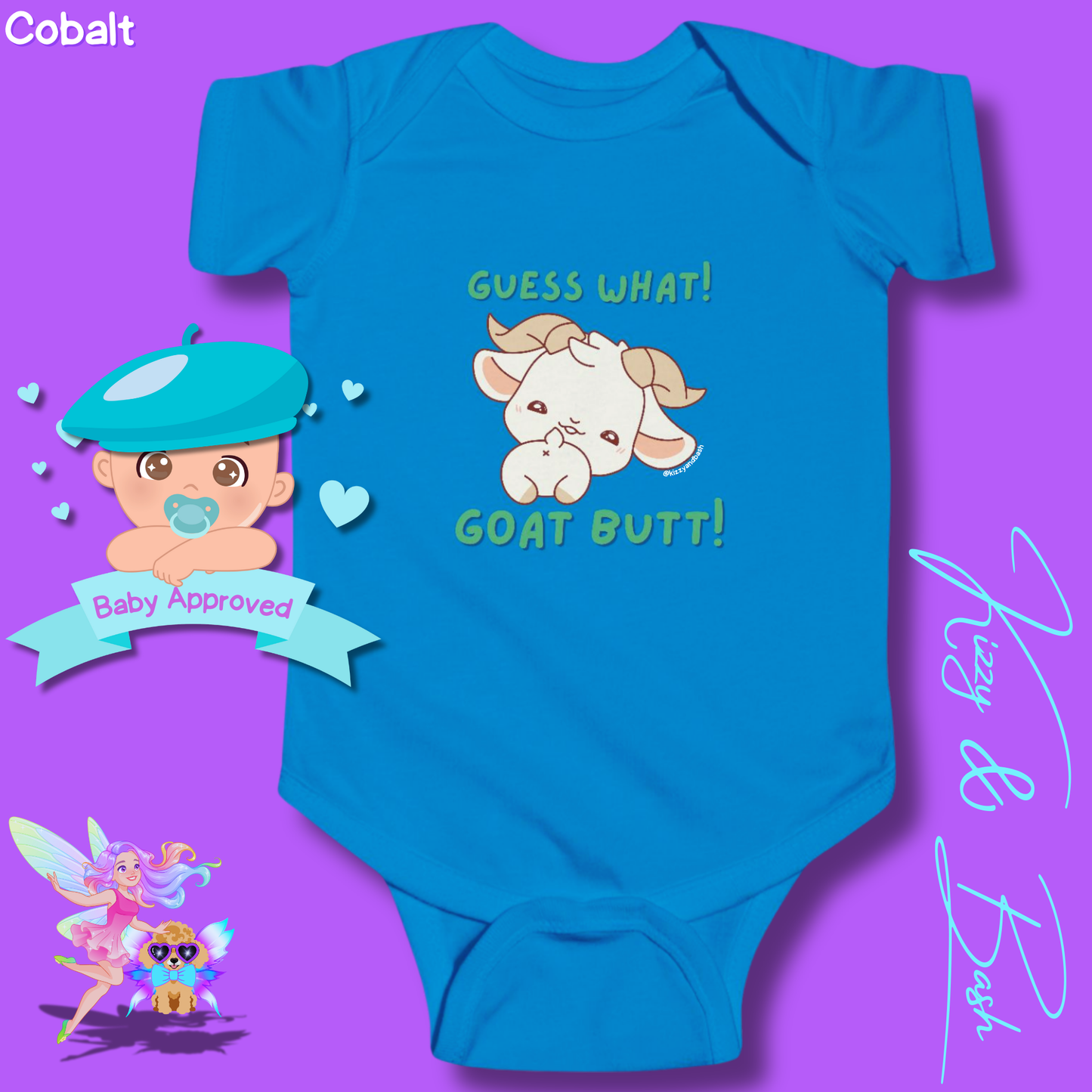 Cute Goat Infant Onesie for Baby Funny Farm Animal Outfit for Baby Hilarious Goat Butt Onesie Funny Gift for Newborn Baby Unique Baby Shower Gift Farm Animal Baby Nursery Decor Guess What Goat Butt Chicken Butt Joke Pun Infant Fine Jersey Bodysuit