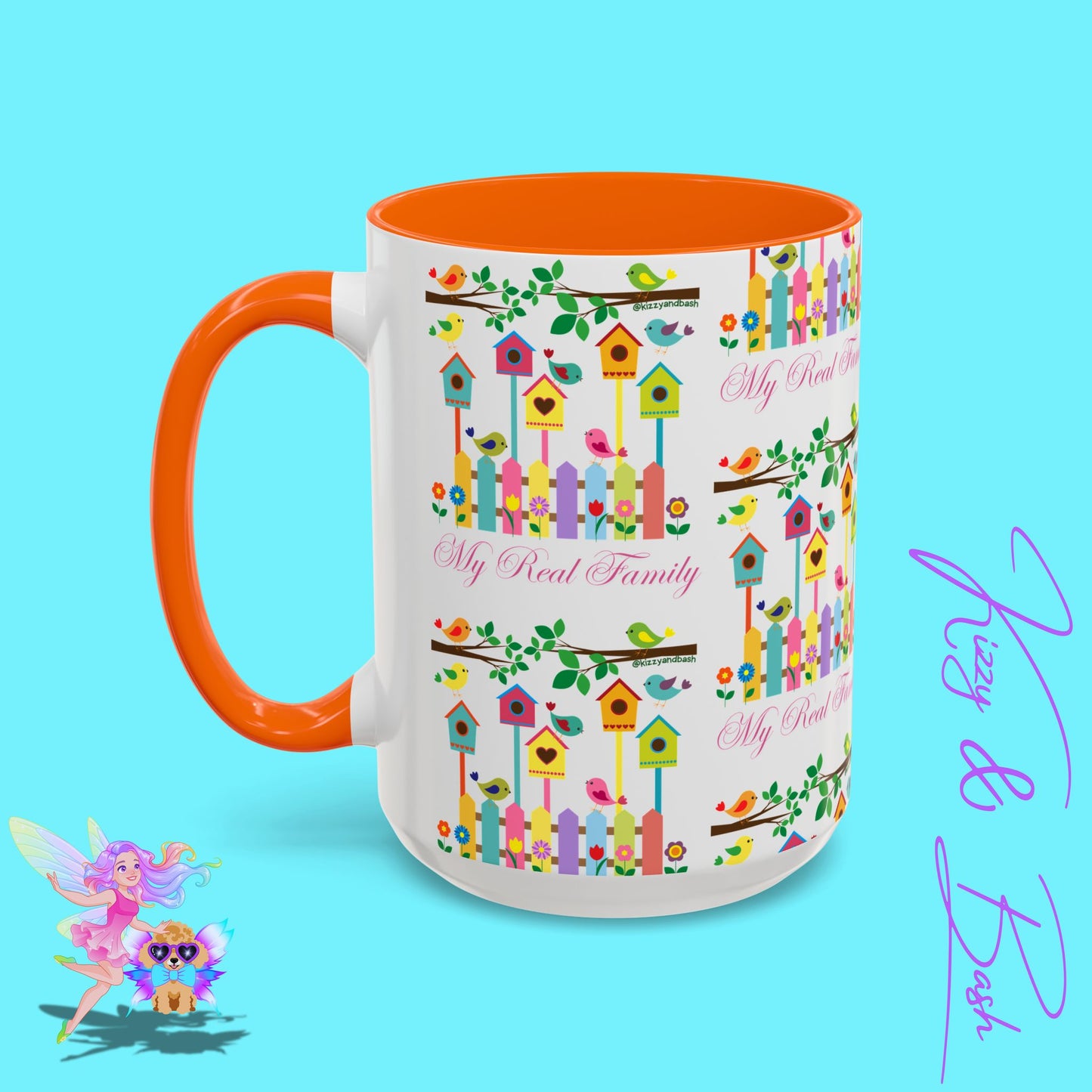 Perfect Bird Lover Coffee Mug Colorful Birds Mug Unique Nature Lover Mug Gift for Birdwatchers Found Family Gift Idea My Real Family Accent Coffee Mug - 11, 15oz