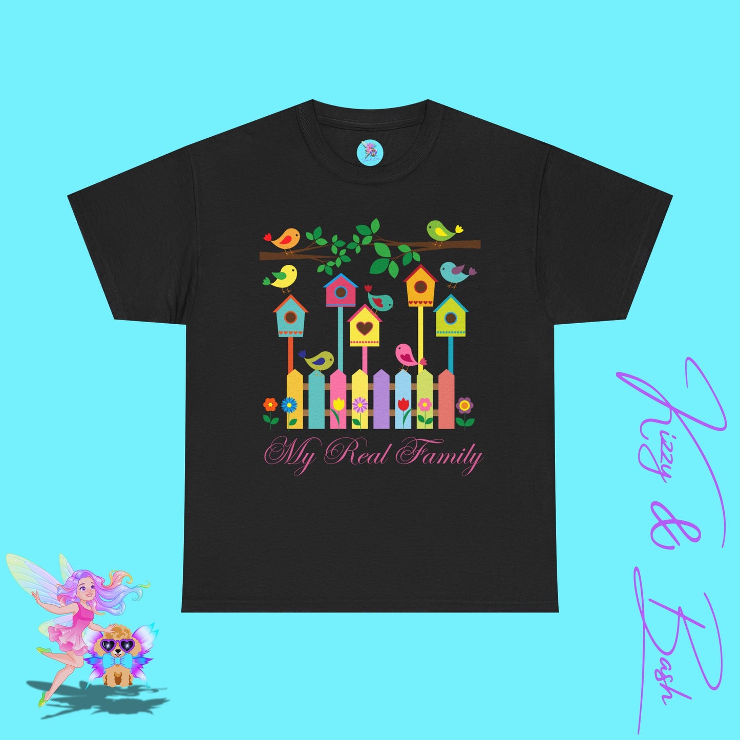 Bird Lover T-Shirt My Real Family Shirt Found Family Gift Idea Naturecore Tee for Him or Her Beautiful Spring Birds Shirt Perfect Gift for Bird Watchers Unisex Heavy Cotton Tee