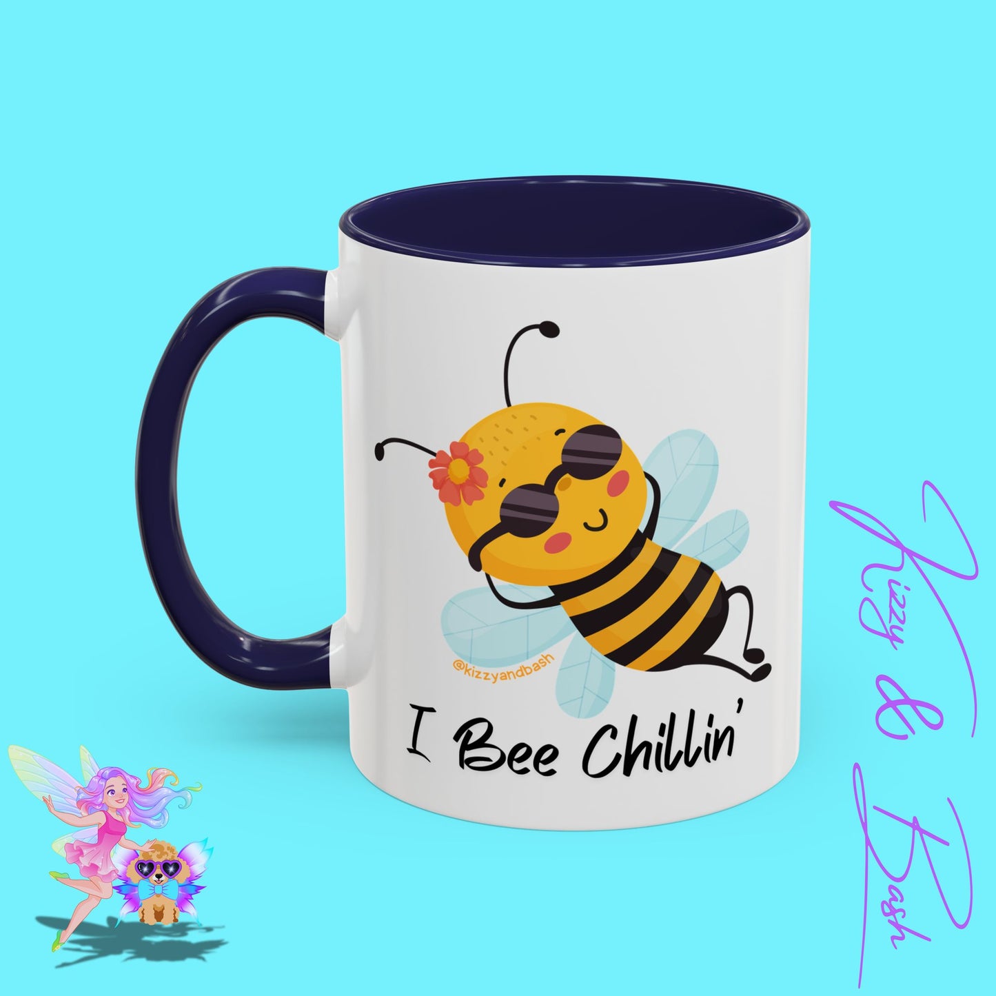 Cute Honey Bee Coffee Mug Funny Bee Mug Nature Lover Gift Idea Unique Gift for Bee Lovers Perfect Gift for Beekeepers Cute Teacher Appreciation Gift I Bee Chillin' Accent Coffee Mug - 11, 15oz