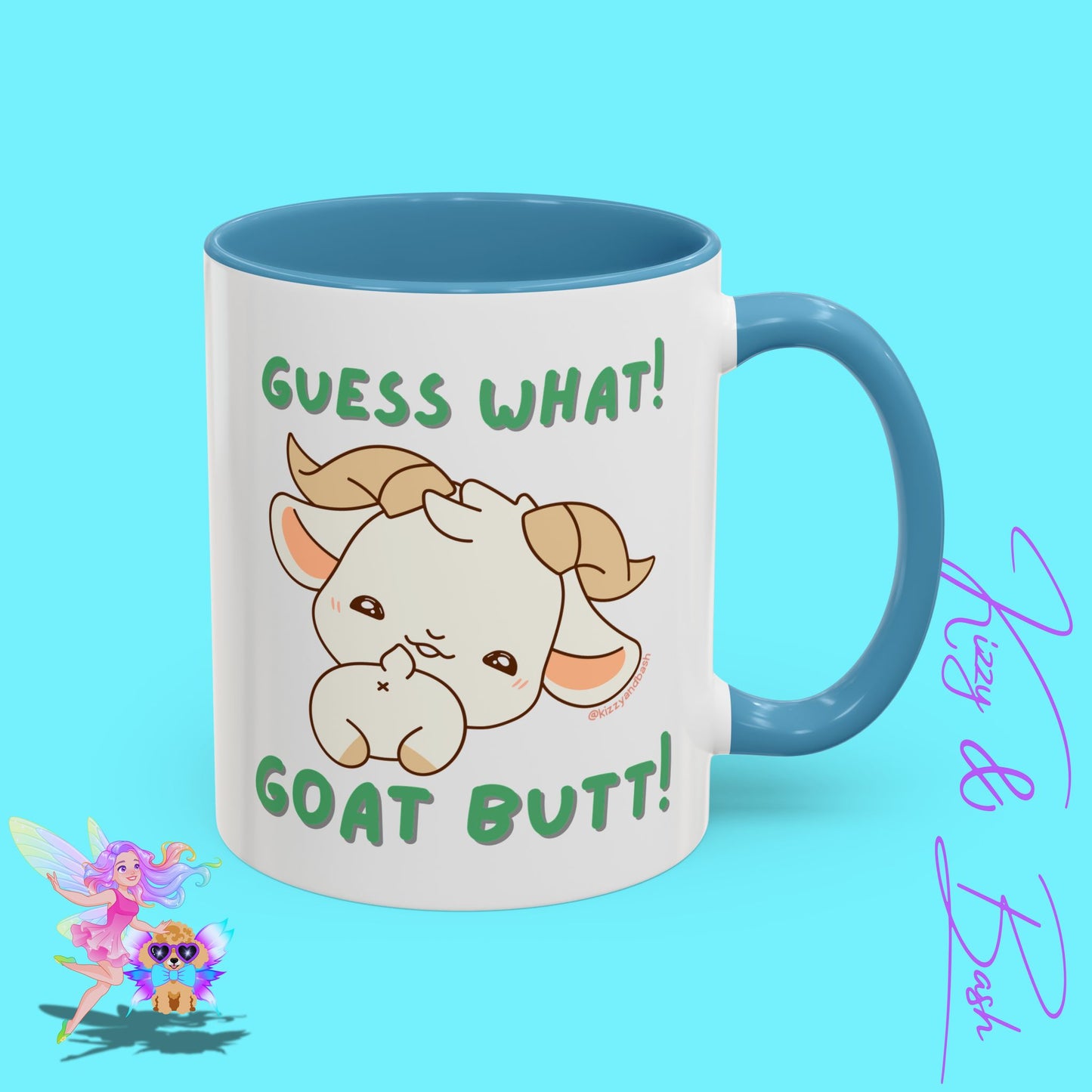 Funny Goat Mug Perfect Gift for Goat Lovers Hilarious Goat Butt Coffee Mug Punny Animal Mug for Friends and Family Cute Farm Animal Mug Funny Farm Animal Coffee Mug Guess What Goat Butt Chicken Butt Joke Pun Accent Coffee Mug - 11, 15oz