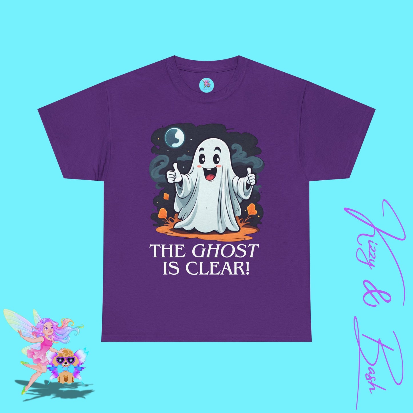 Halloween Ghost Shirt The Ghost is Clear Punny Halloween T-Shirt Funny Halloween Shirt for Him or Her Fun Gift for Pun Lovers Funny Halloween Graphic Tee for Adults Perfect Gift for Ghost Hunters Paranormal T-Shirt Unisex Heavy Cotton Tee