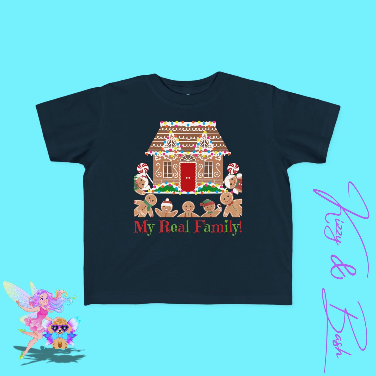 Gingerbread Family T-Shirt for Toddlers Funny Christmas Shirt for Him or Her Found Family Gift Idea Gingerbread Lovers T-Shirt Unique Gingerbread Shirt for Toddler's Fine Jersey Tee
