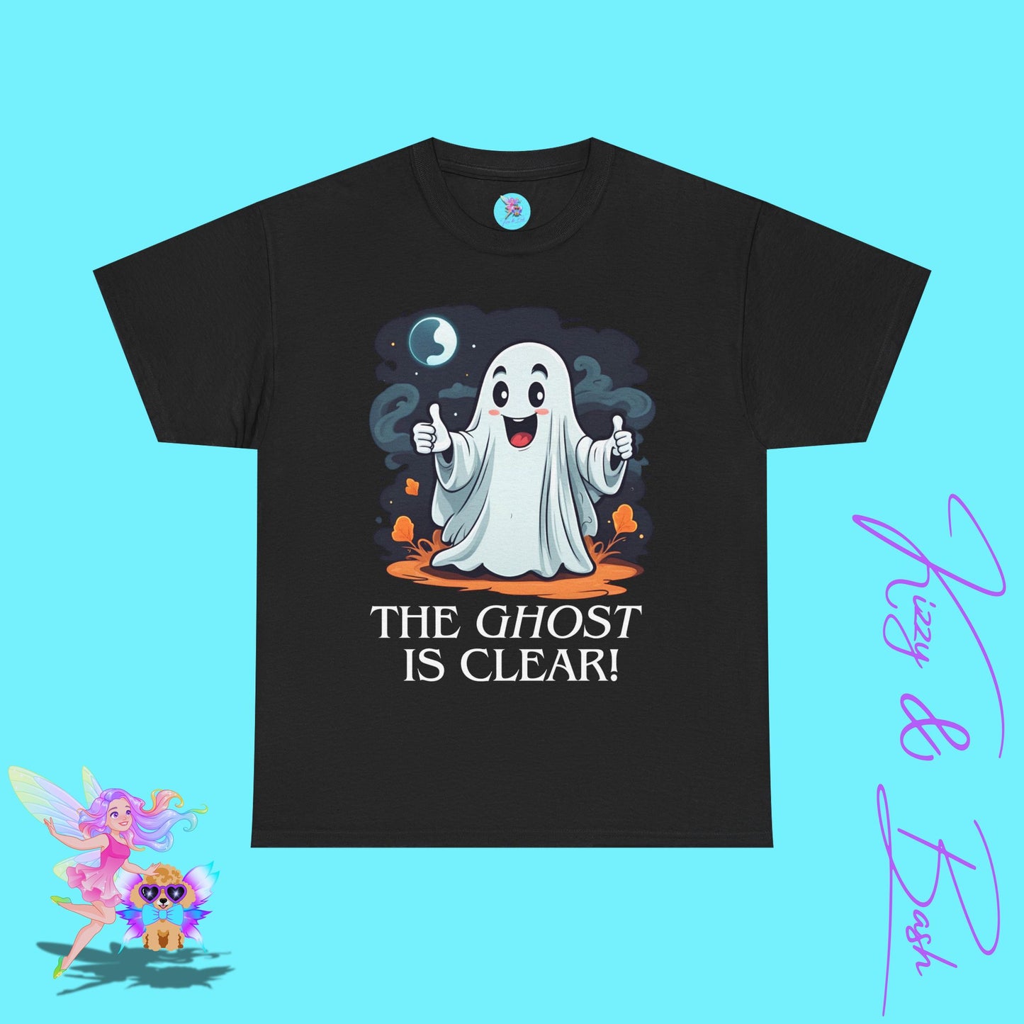 Halloween Ghost Shirt The Ghost is Clear Punny Halloween T-Shirt Funny Halloween Shirt for Him or Her Fun Gift for Pun Lovers Funny Halloween Graphic Tee for Adults Perfect Gift for Ghost Hunters Paranormal T-Shirt Unisex Heavy Cotton Tee