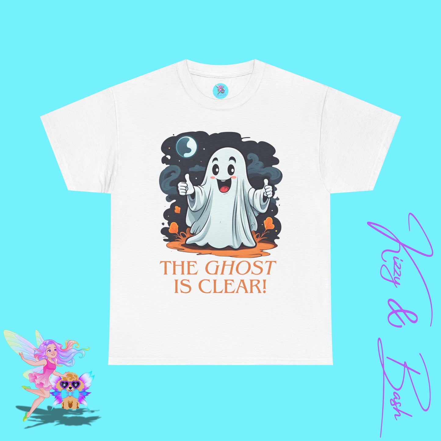 Halloween Ghost Shirt The Ghost is Clear Punny Halloween T-Shirt Funny Halloween Shirt for Him or Her Fun Gift for Pun Lovers Funny Halloween Graphic Tee for Adults Perfect Gift for Ghost Hunters Paranormal T-Shirt Unisex Heavy Cotton Tee