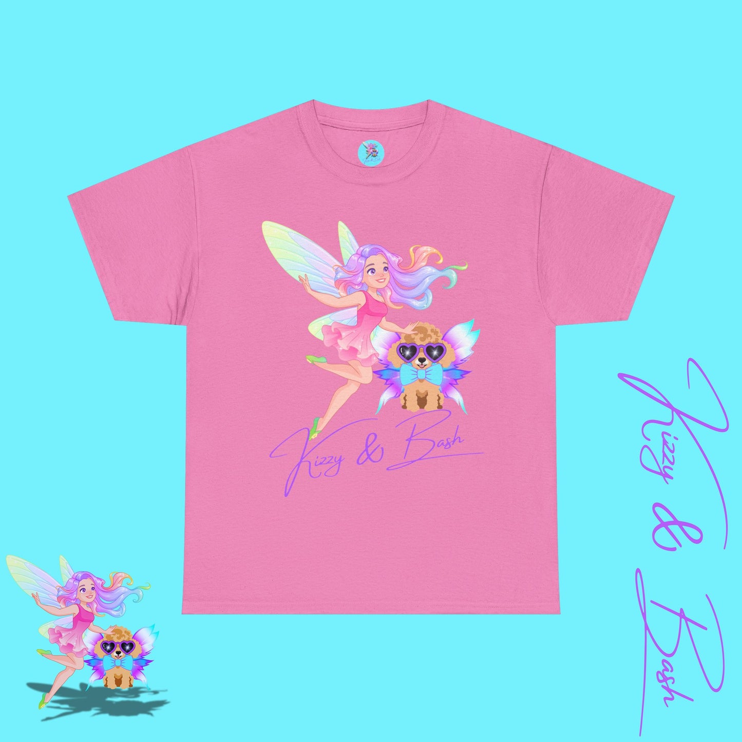 Kizzy & Bash Signature Shirt Unique Fairycore Gift Idea Colorful Fairy and Toy Poodle Fairy Shirt Fun Shirt for Dog Mom Perfect Gift for Fairy Lovers Beautiful Fairy Shirt Poodle Lover Gift Unisex Heavy Cotton Tee