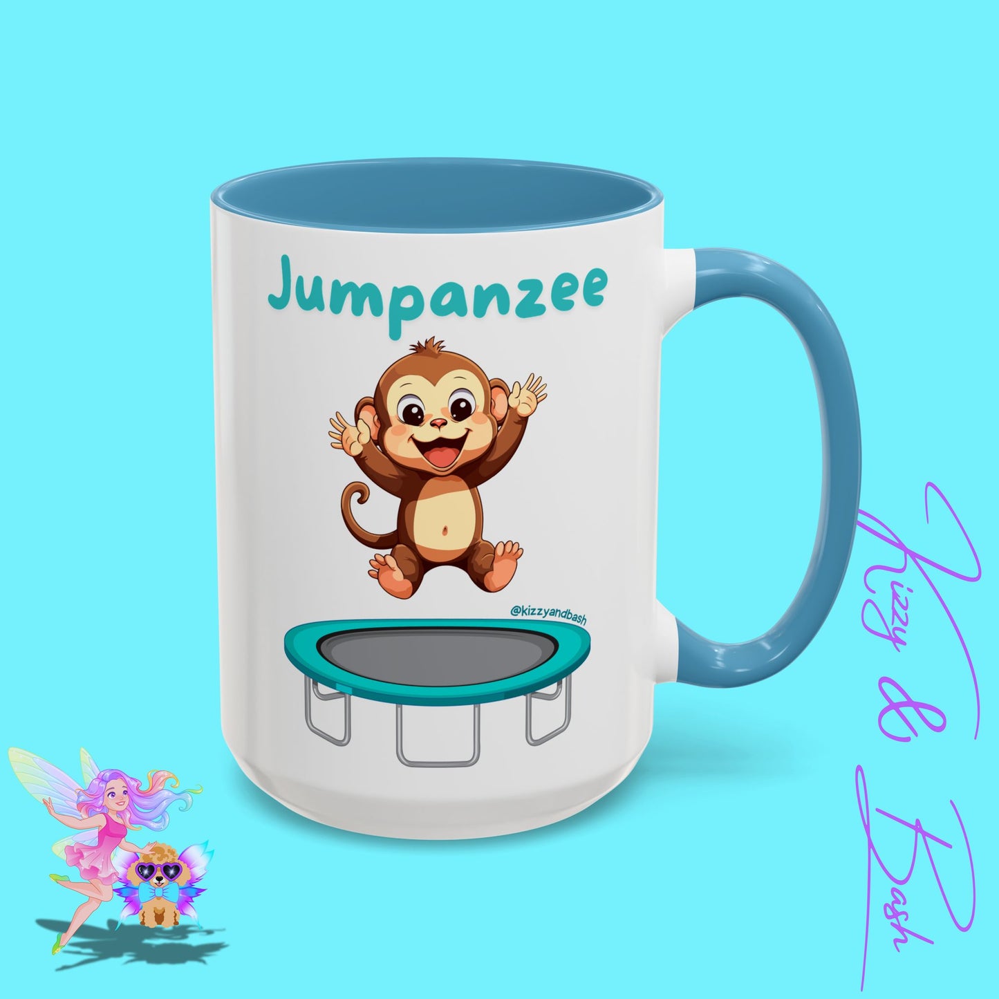 Funny Monkey Mug Jumpanzee Accent Coffee Mug Pun Lover Mug Animal Lover Gift for Teacher Cute Gymnastics Gift Unique Animal Mug for Him or Her - 11oz & 15oz