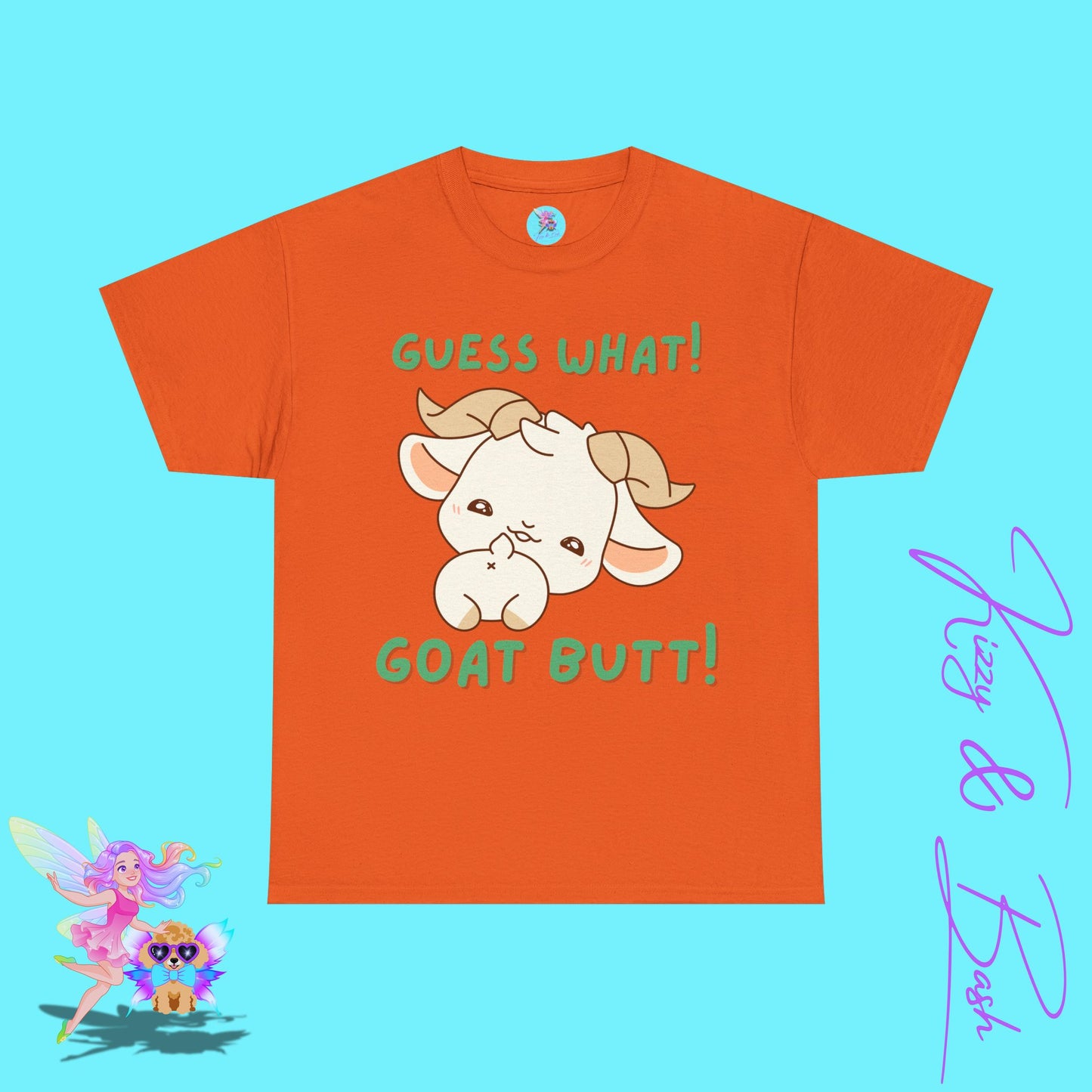 Guess What Goat Butt T-Shirt Funny Goat Shirt Hilarious Farmcore Gift Idea Funny Farm Animal Shirt Cute Animal Humor Graphic Tee for Adults Unique Gift for Goat Lovers Unisex Heavy Cotton Tee