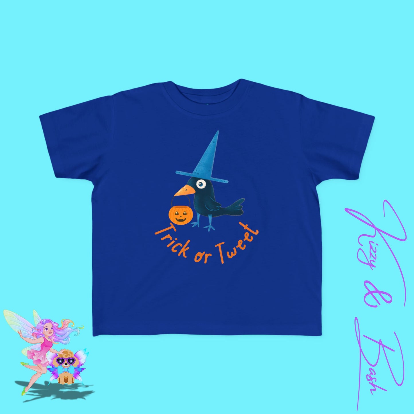 Trick-or-Tweet Black Bird Halloween Shirt for Toddlers Cute and Funny Fall Tee Halloween Gift Idea for Toddlers Halloween Pun Shirt for Toddler's Fine Jersey Tee
