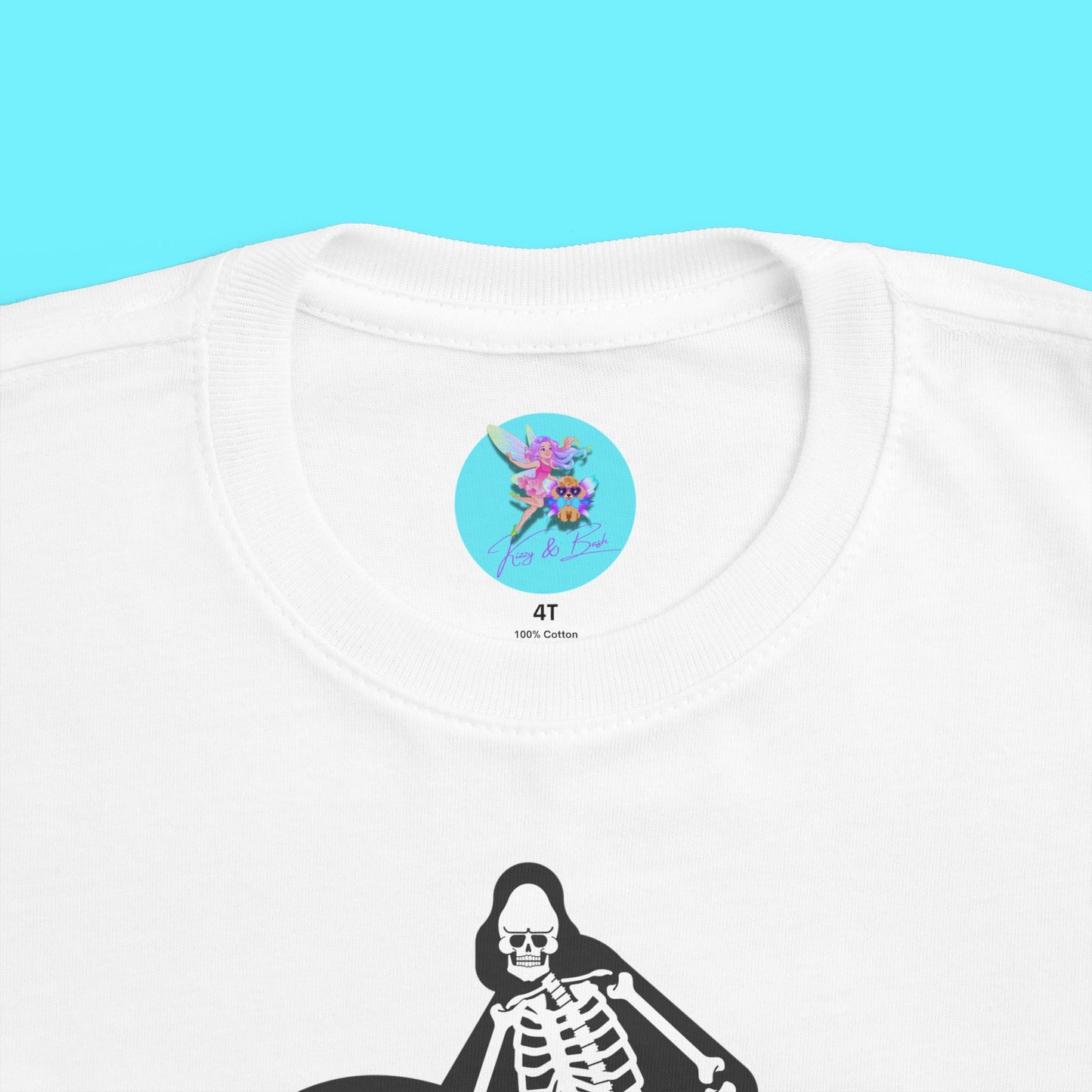 Trick-or-Treating Bigfoot Skeleton Shirt for Toddlers Unique Cryptid Gift Idea Cryptidcore Shirt for Toddlers Bigfoot Lover T-Shirt Halloween Sasquatch Shirt Funny Halloween Graphic Tee for Toddler's Fine Jersey Tee