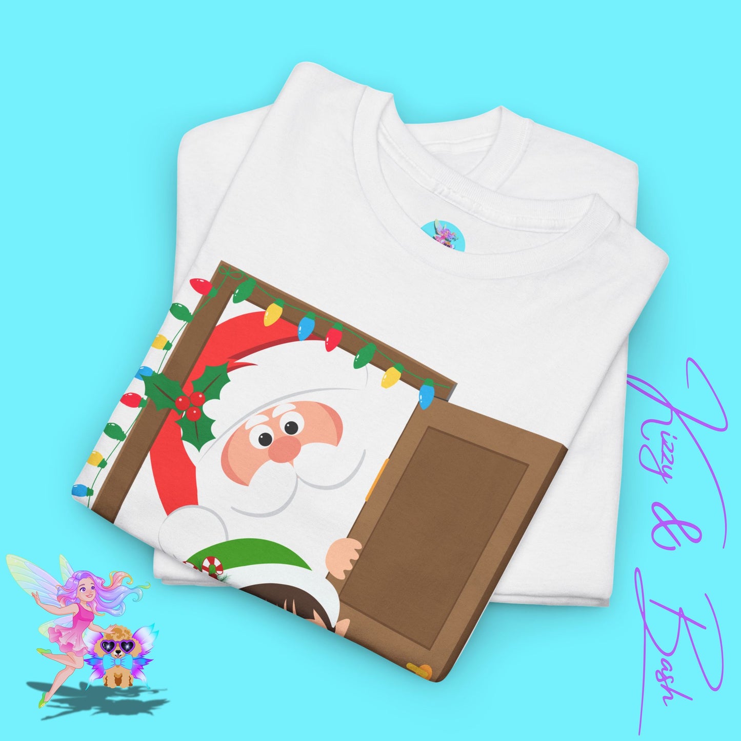 Santa and Elf We Know When You're Awake Shirt for Adults Funny Holiday T-Shirt Unique Christmas Gift Idea Perfect Gift for Santa Lovers Holiday Gift Idea for Friends and Family Unisex Heavy Cotton Tee