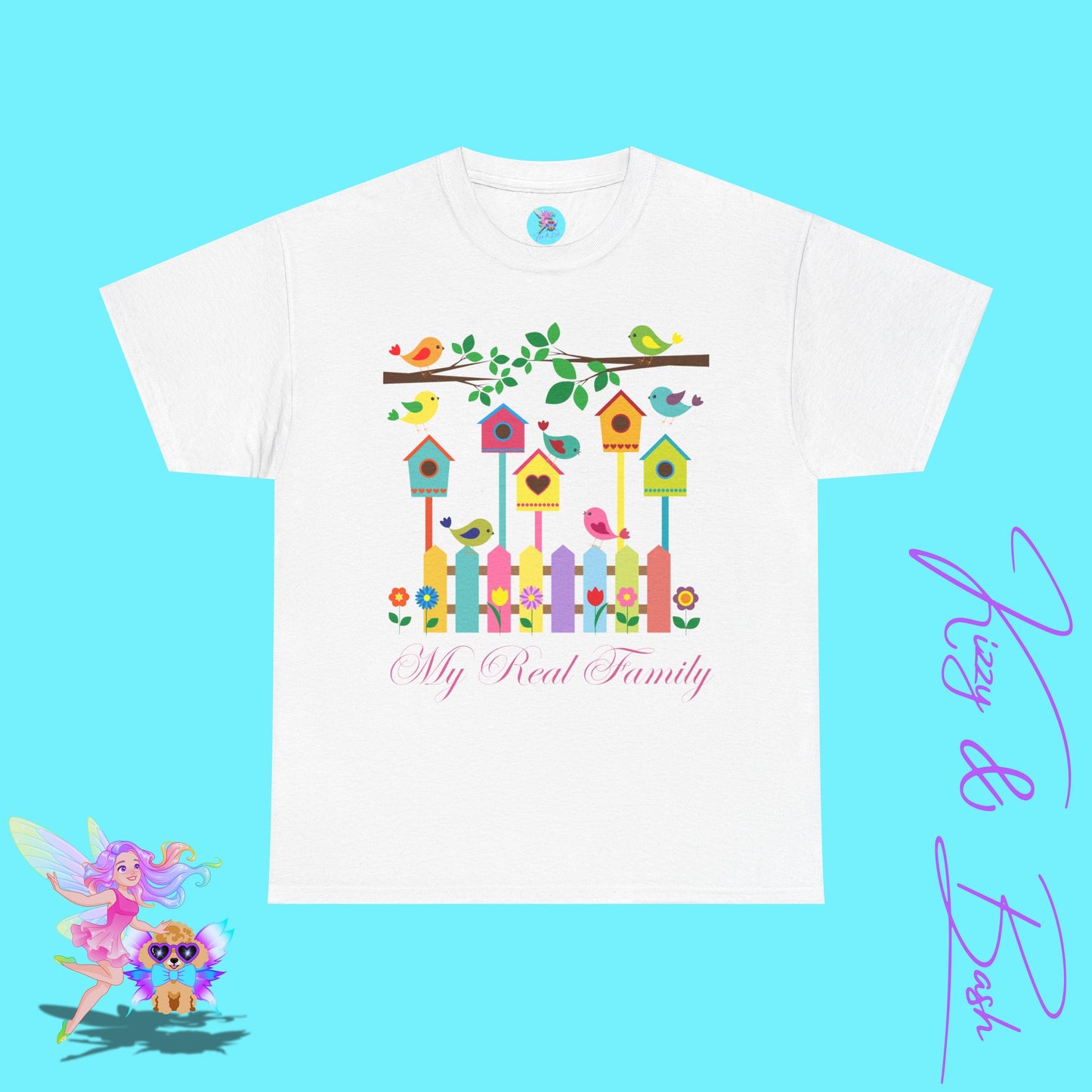 Bird Lover T-Shirt My Real Family Shirt Found Family Gift Idea Naturecore Tee for Him or Her Beautiful Spring Birds Shirt Perfect Gift for Bird Watchers Unisex Heavy Cotton Tee