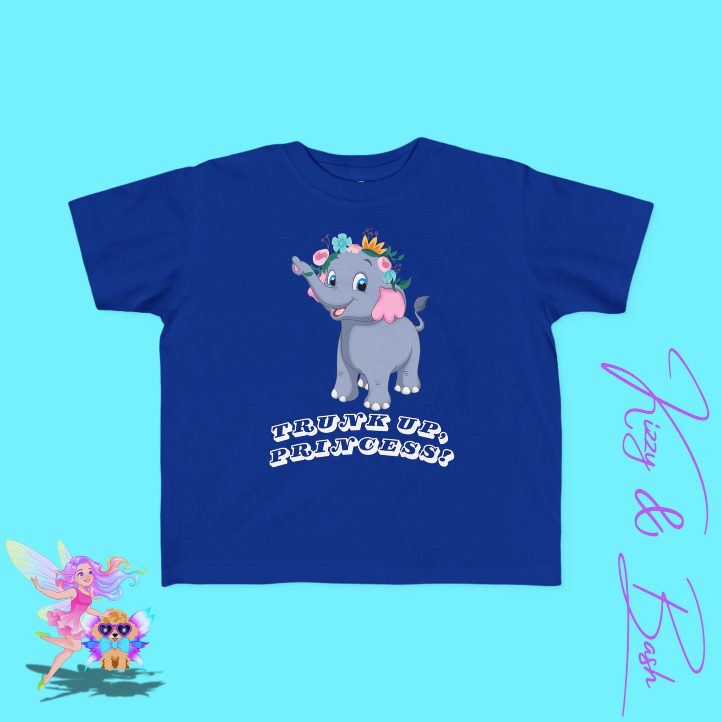 Cute Elephant Princess Shirt Trunk Up, Princess Royal Elephant Tee Cute Graphic Tee for Her Gift for Princess Lovers or Elephant Fans Fun Animal T-Shirt for Toddler's Fine Jersey Tee