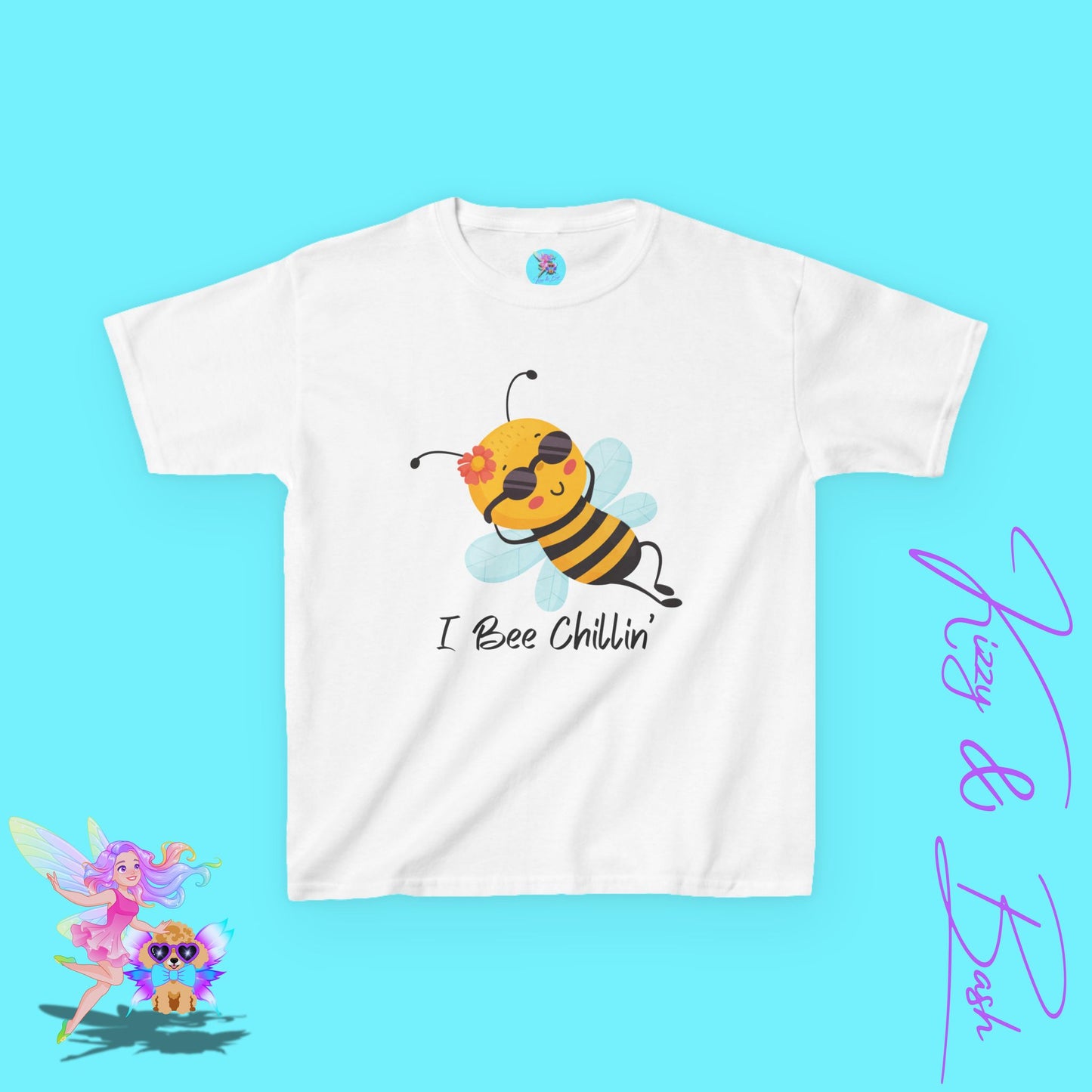 I Bee Chillin’ Shirt for Kids Funny Animal Pun Shirt Gift for Bee Lovers Beekeeper Gift Shirt Cute Spring Shirt for Her Chill Vibes Gift Idea Cute Honey Bee T-Shirt for Kids Heavy Cotton™ Tee