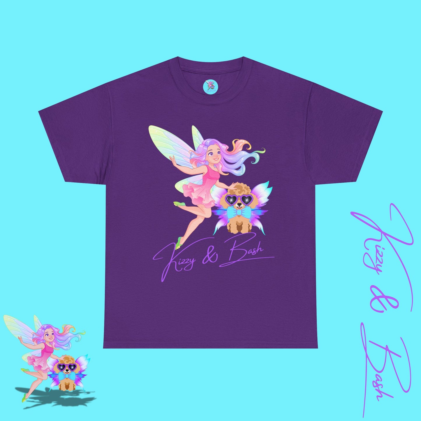 Kizzy & Bash Signature Shirt Unique Fairycore Gift Idea Colorful Fairy and Toy Poodle Fairy Shirt Fun Shirt for Dog Mom Perfect Gift for Fairy Lovers Beautiful Fairy Shirt Poodle Lover Gift Unisex Heavy Cotton Tee