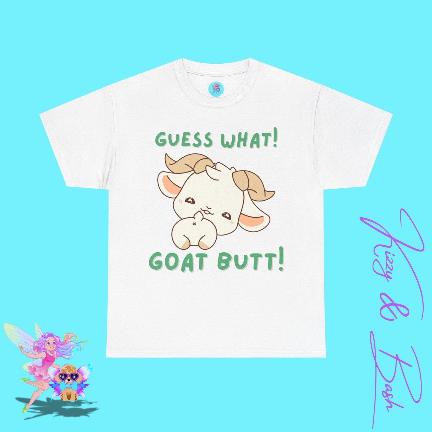Guess What Goat Butt T-Shirt Funny Goat Shirt Hilarious Farmcore Gift Idea Funny Farm Animal Shirt Cute Animal Humor Graphic Tee for Adults Unique Gift for Goat Lovers Unisex Heavy Cotton Tee