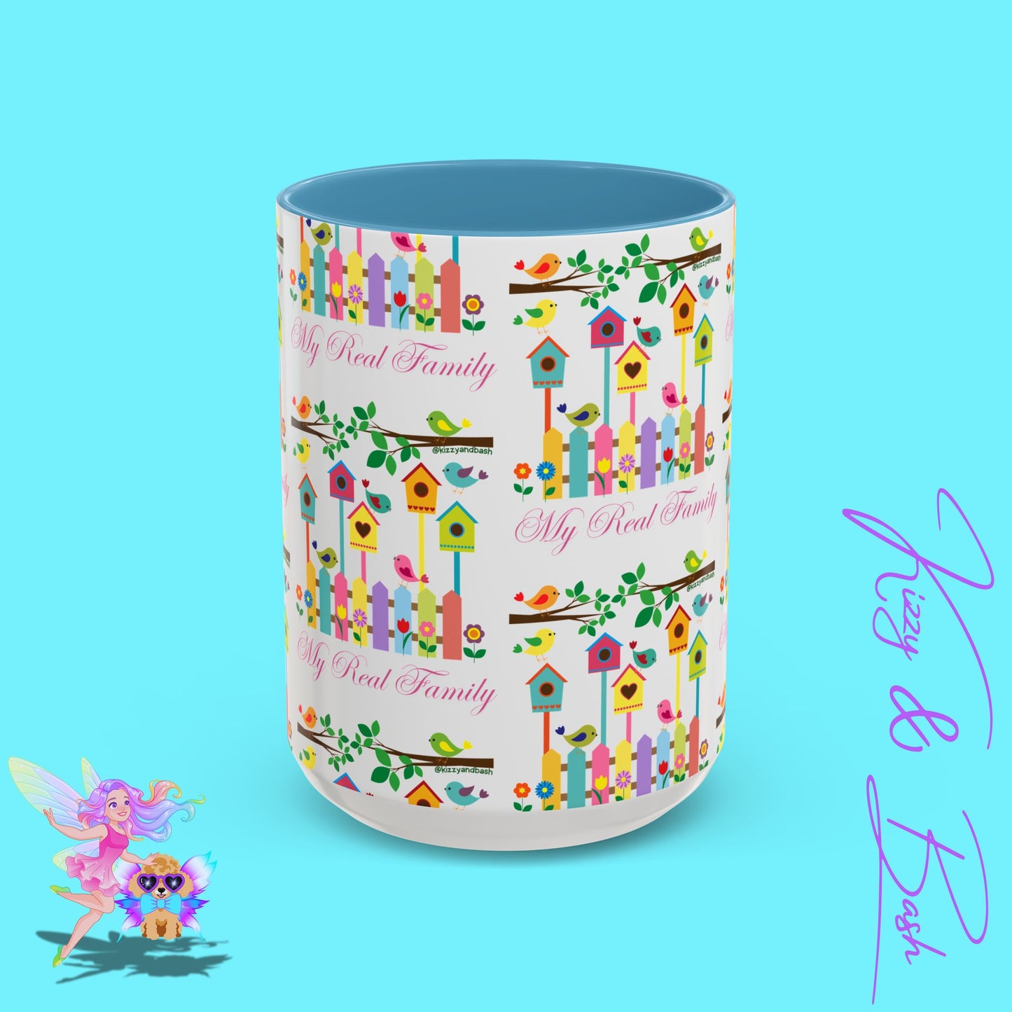 Perfect Bird Lover Coffee Mug Colorful Birds Mug Unique Nature Lover Mug Gift for Birdwatchers Found Family Gift Idea My Real Family Accent Coffee Mug - 11, 15oz