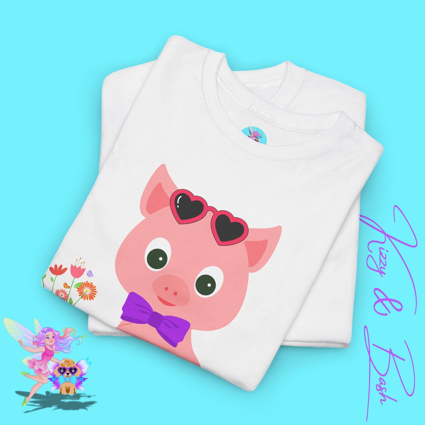 Adorable Pig Riding a Bicycle T-Shirt Cute Pig Shirt for Her Funny Animal T-Shirt Gift for Pig Lovers Funny Gift for Bicyclists Unique Spring Tee Unisex Heavy Cotton Tee