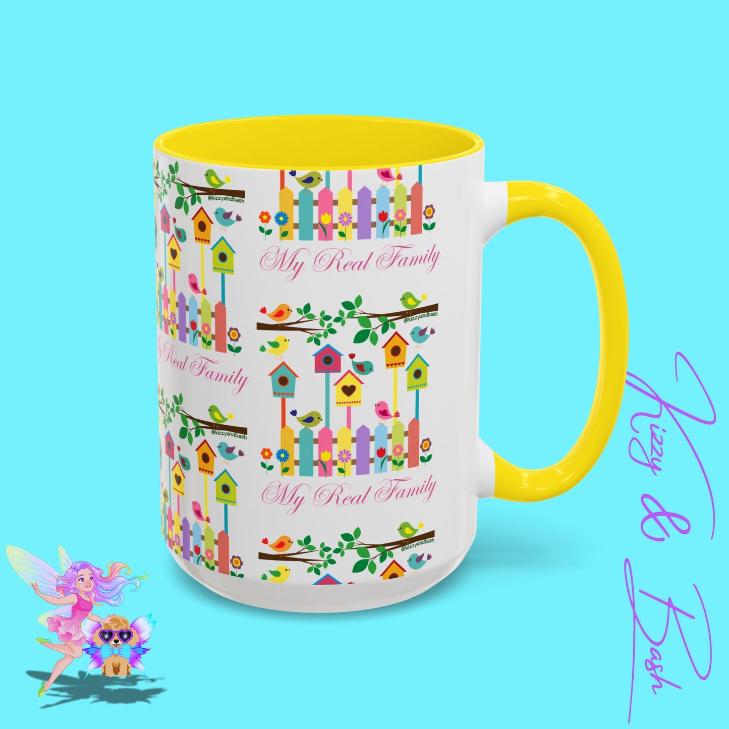Perfect Bird Lover Coffee Mug Colorful Birds Mug Unique Nature Lover Mug Gift for Birdwatchers Found Family Gift Idea My Real Family Accent Coffee Mug - 11, 15oz