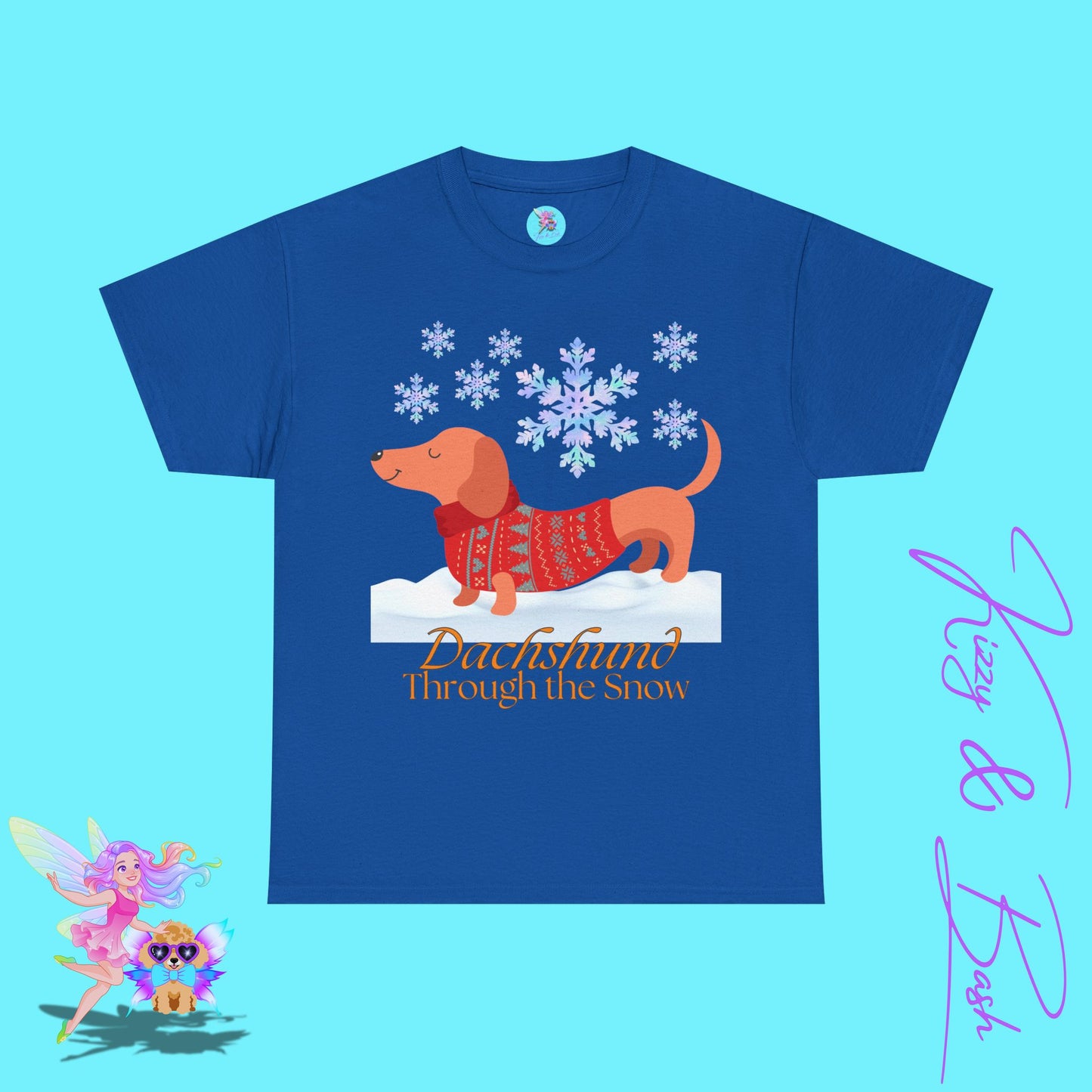 Christmas Wiener Dog T-Shirt for Adults Dachshund Through the Snow Holiday Shirt for Dog Lovers Cute Dog Christmas Shirt Perfect Gift for Pun Lovers Unique Gift for Dog Mom or Dog Dad Unisex Heavy Cotton Tee
