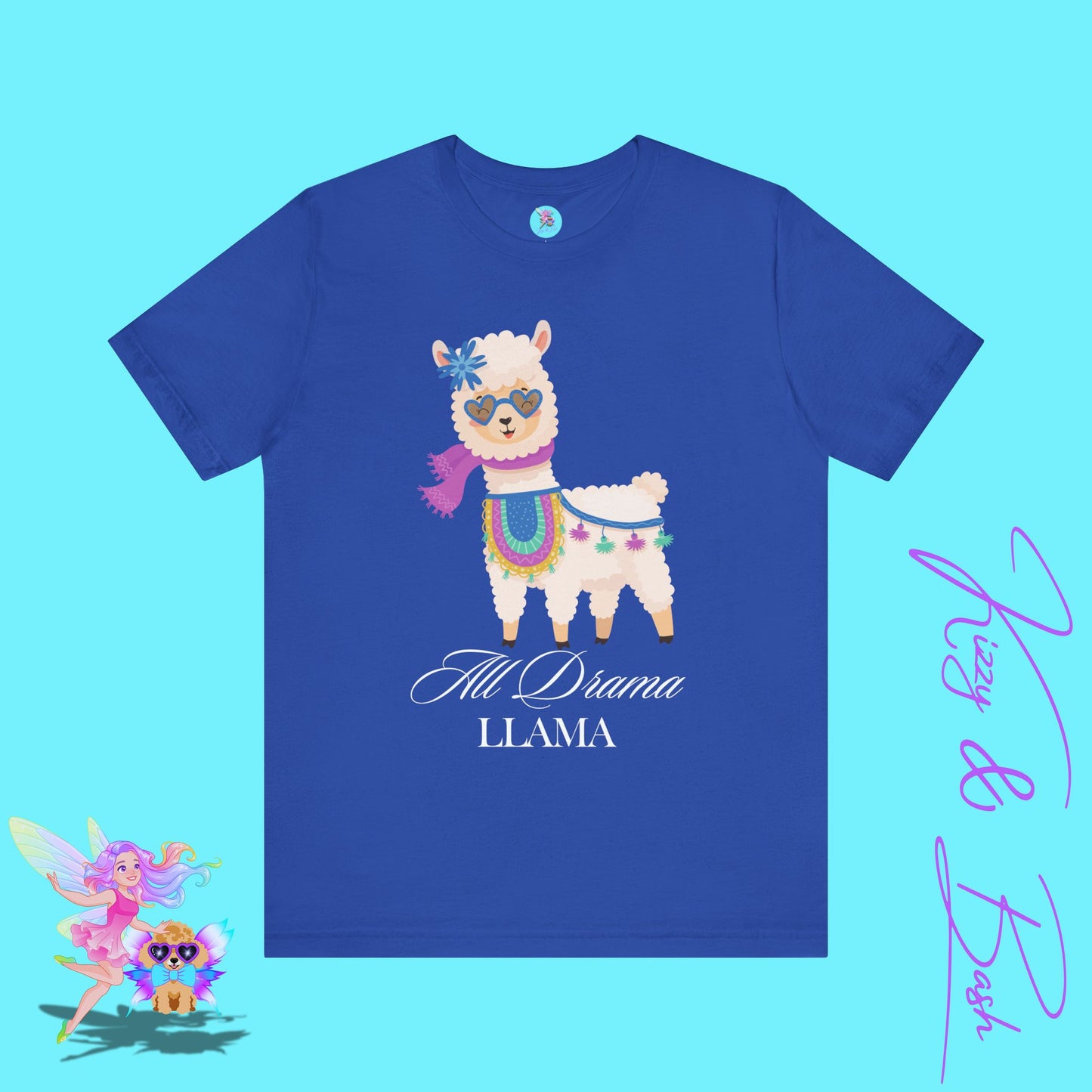 All Drama Llama T-Shirt Funny Pun Tee for Animal Lovers Stylish Llama Lover Gift Tee Gift for Llama Lovers Adult Unisex Jersey Short Sleeve Tee