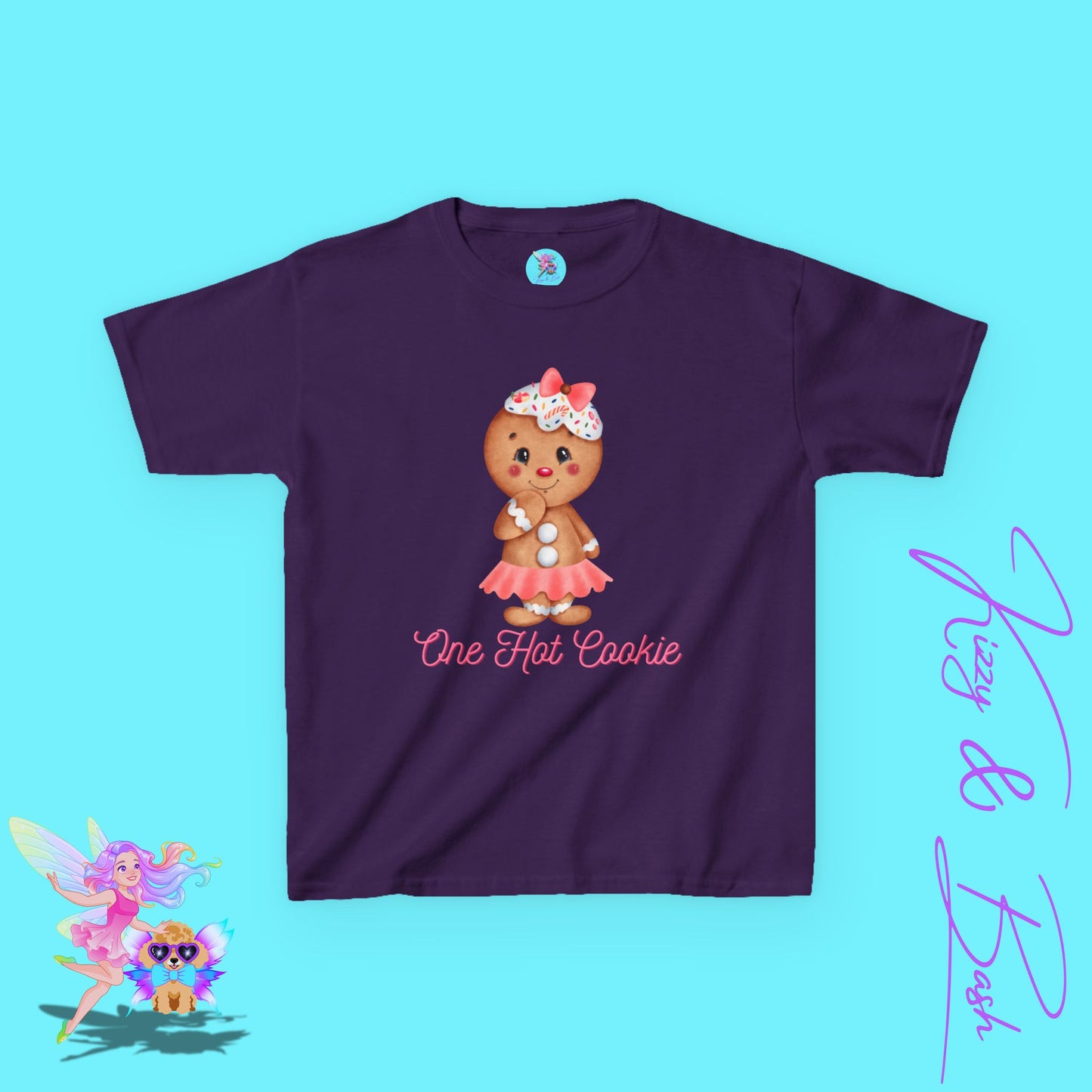 Cute Gingerbread Girl Shirt for Kids One Hot Cookie Tee Funny Christmas Cookie Shirt Perfect Christmas Gift for Her Gift for Gingerbread Lovers Holiday Gift for Kids Heavy Cotton™ Tee