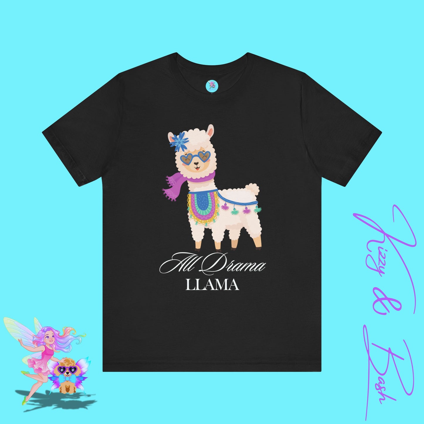 All Drama Llama T-Shirt Funny Pun Tee for Animal Lovers Stylish Llama Lover Gift Tee Gift for Llama Lovers Adult Unisex Jersey Short Sleeve Tee
