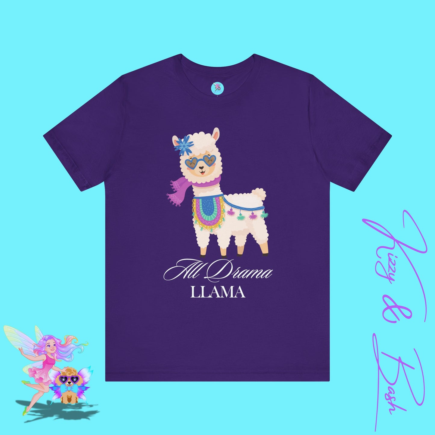 All Drama Llama T-Shirt Funny Pun Tee for Animal Lovers Stylish Llama Lover Gift Tee Gift for Llama Lovers Adult Unisex Jersey Short Sleeve Tee