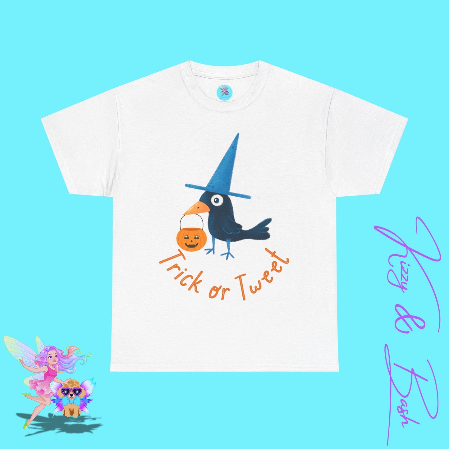 Halloween Black Bird Trick-or-Treat Shirt Punny Halloween T-Shirt for Him or Her Trick-or-Tweet Pun Tee Funny Halloween Gift Idea Cute Raven Tee Fun Crow Shirt Unique Halloween Gift Idea Unisex Heavy Cotton Tee