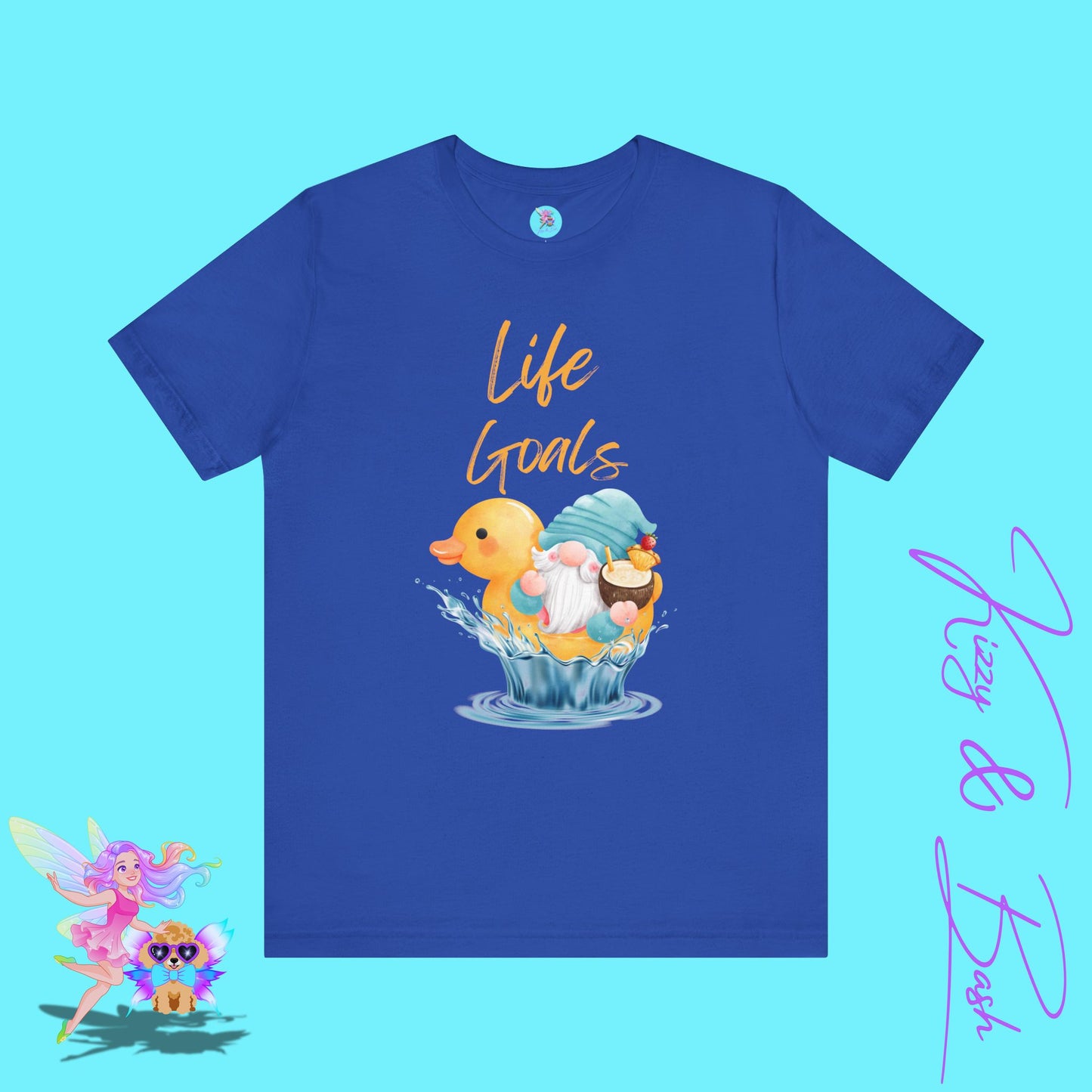 Life Goals Gnome Shirt Funny Summer Tee Gnome and Rubber Ducky with Cocktail Funny Vacation Gnome Shirt Cute Beach Tee Rubber Ducky Lover Gift Adult Unisex Jersey Short Sleeve Tee