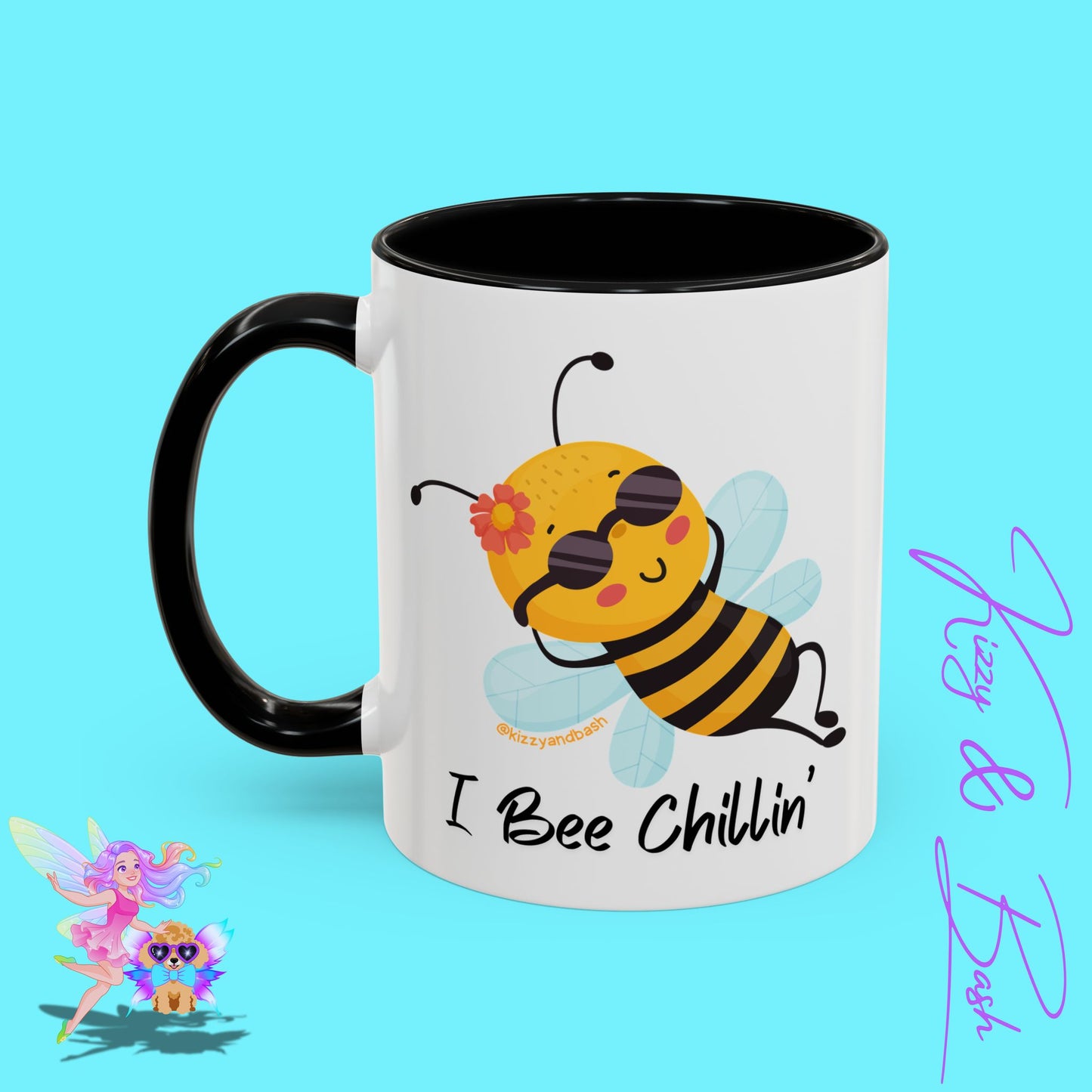 Cute Honey Bee Coffee Mug Funny Bee Mug Nature Lover Gift Idea Unique Gift for Bee Lovers Perfect Gift for Beekeepers Cute Teacher Appreciation Gift I Bee Chillin' Accent Coffee Mug - 11, 15oz