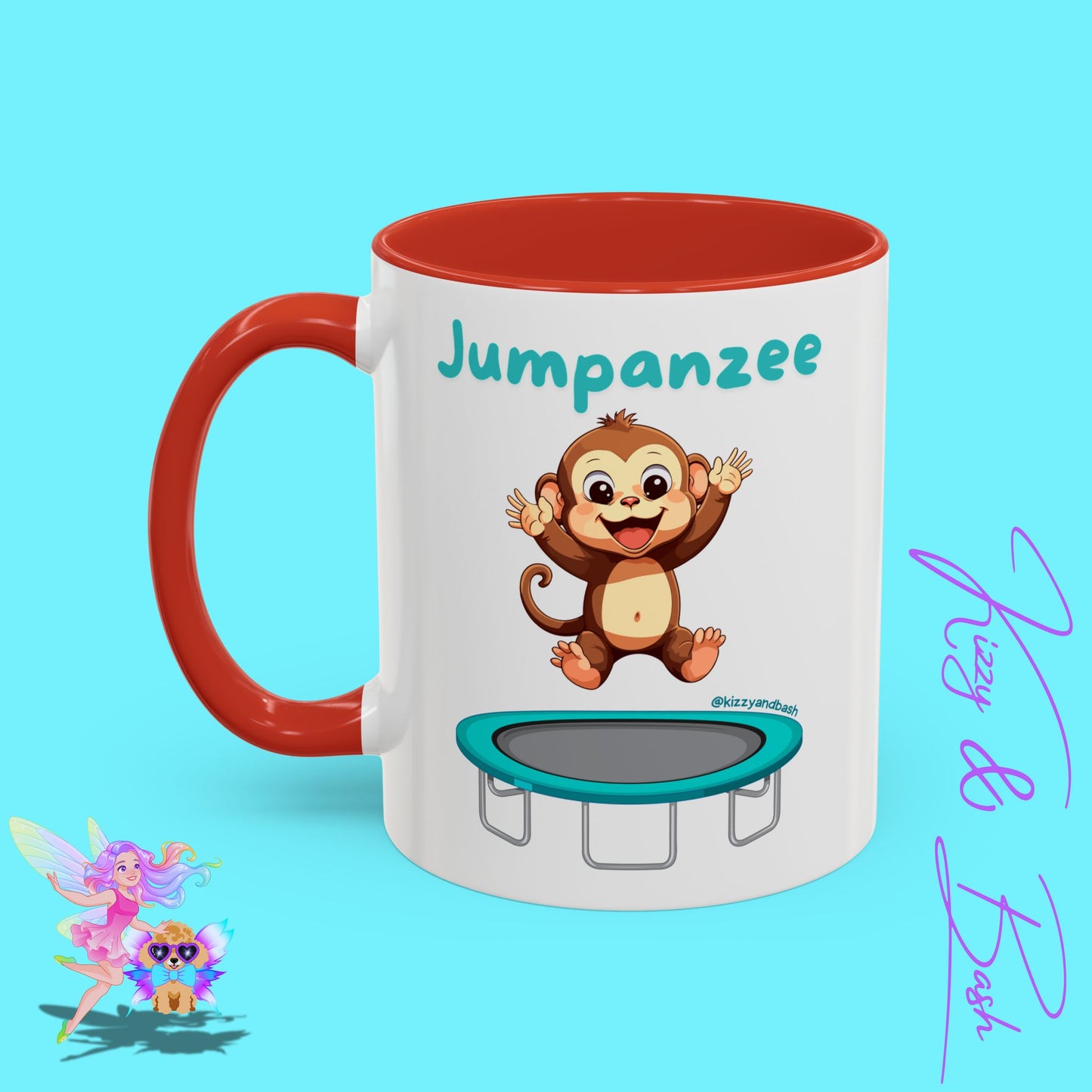 Funny Monkey Mug Jumpanzee Accent Coffee Mug Pun Lover Mug Animal Lover Gift for Teacher Cute Gymnastics Gift Unique Animal Mug for Him or Her - 11oz & 15oz