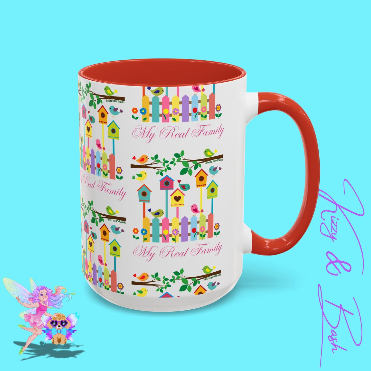 Perfect Bird Lover Coffee Mug Colorful Birds Mug Unique Nature Lover Mug Gift for Birdwatchers Found Family Gift Idea My Real Family Accent Coffee Mug - 11, 15oz