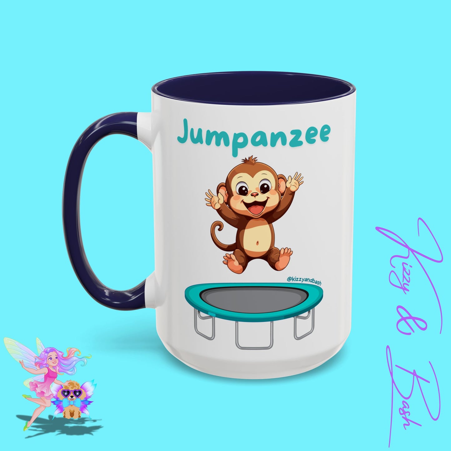Funny Monkey Mug Jumpanzee Accent Coffee Mug Pun Lover Mug Animal Lover Gift for Teacher Cute Gymnastics Gift Unique Animal Mug for Him or Her - 11oz & 15oz