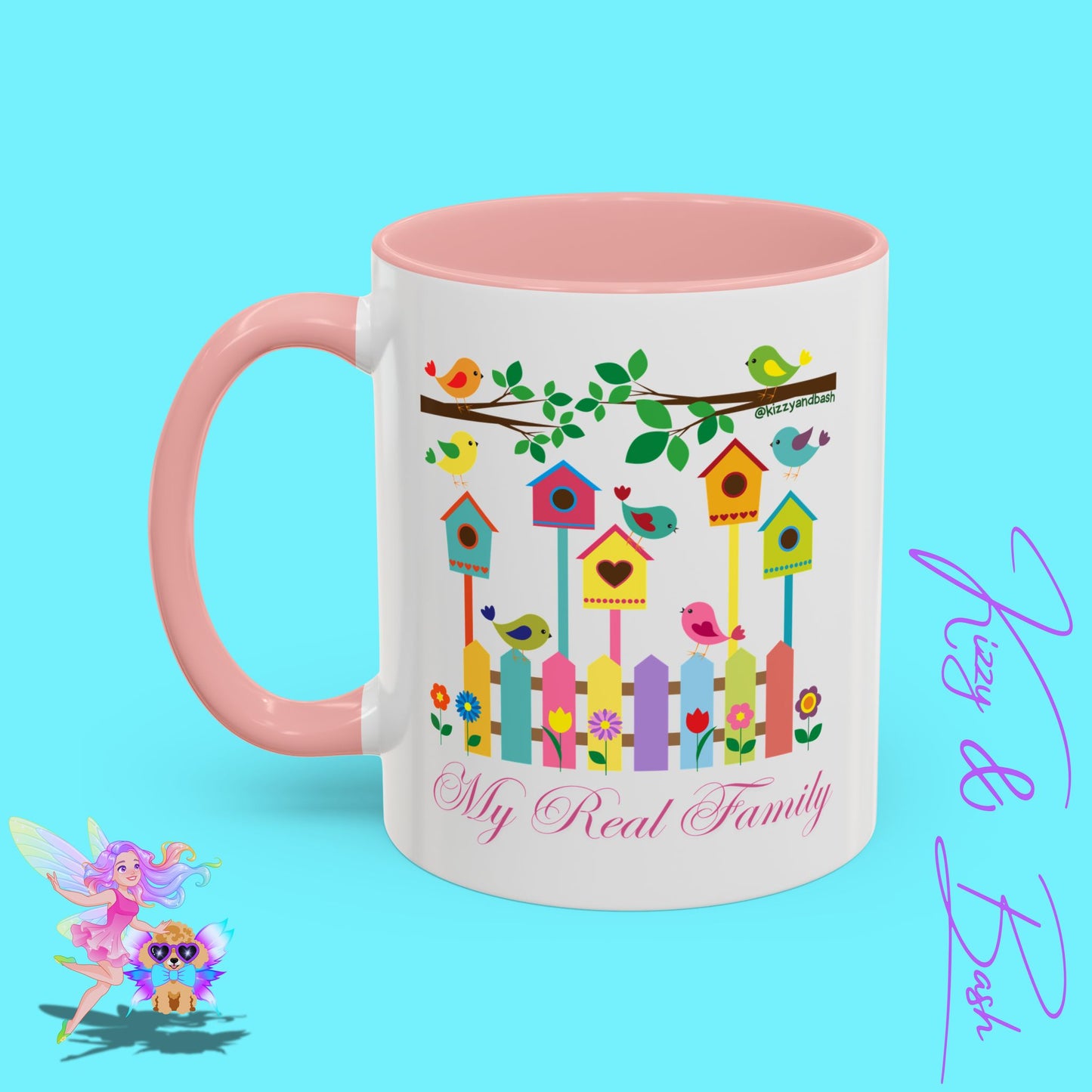 Perfect Bird Lover Coffee Mug Colorful Birds Mug Unique Nature Lover Mug Gift for Birdwatchers Found Family Gift Idea My Real Family Accent Coffee Mug - 11, 15oz