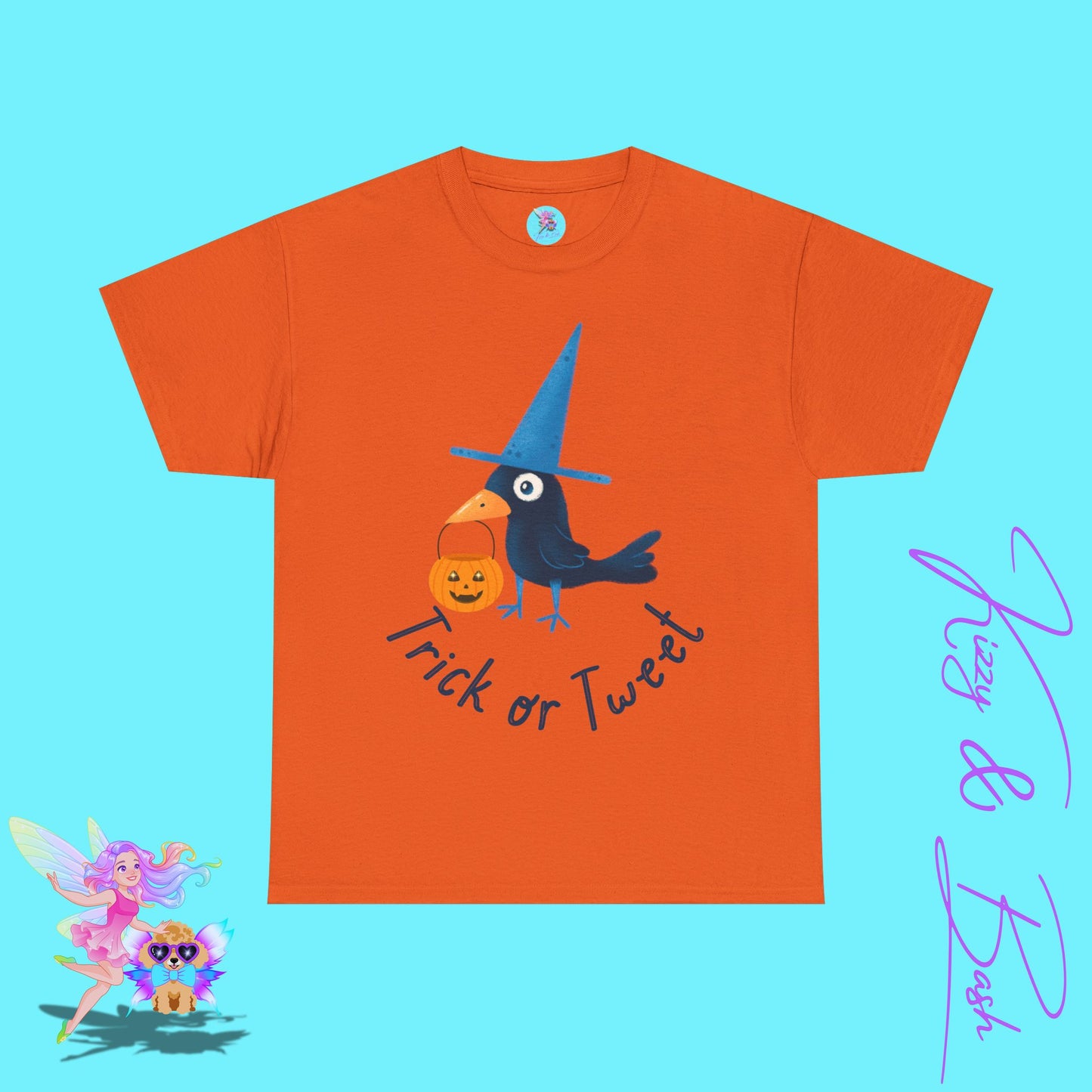 Halloween Black Bird Trick-or-Treat Shirt Punny Halloween T-Shirt for Him or Her Trick-or-Tweet Pun Tee Funny Halloween Gift Idea Cute Raven Tee Fun Crow Shirt Unique Halloween Gift Idea Unisex Heavy Cotton Tee