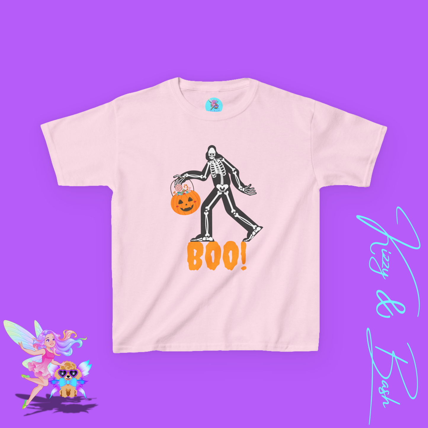 Funny Bigfoot Skeleton Halloween Shirt for Kids Halloween Shirt Gift for Cryptid Lovers Gift for Bigfoot Believers Funny Halloween Shirt for Him or Her Kids Heavy Cotton™ Tee
