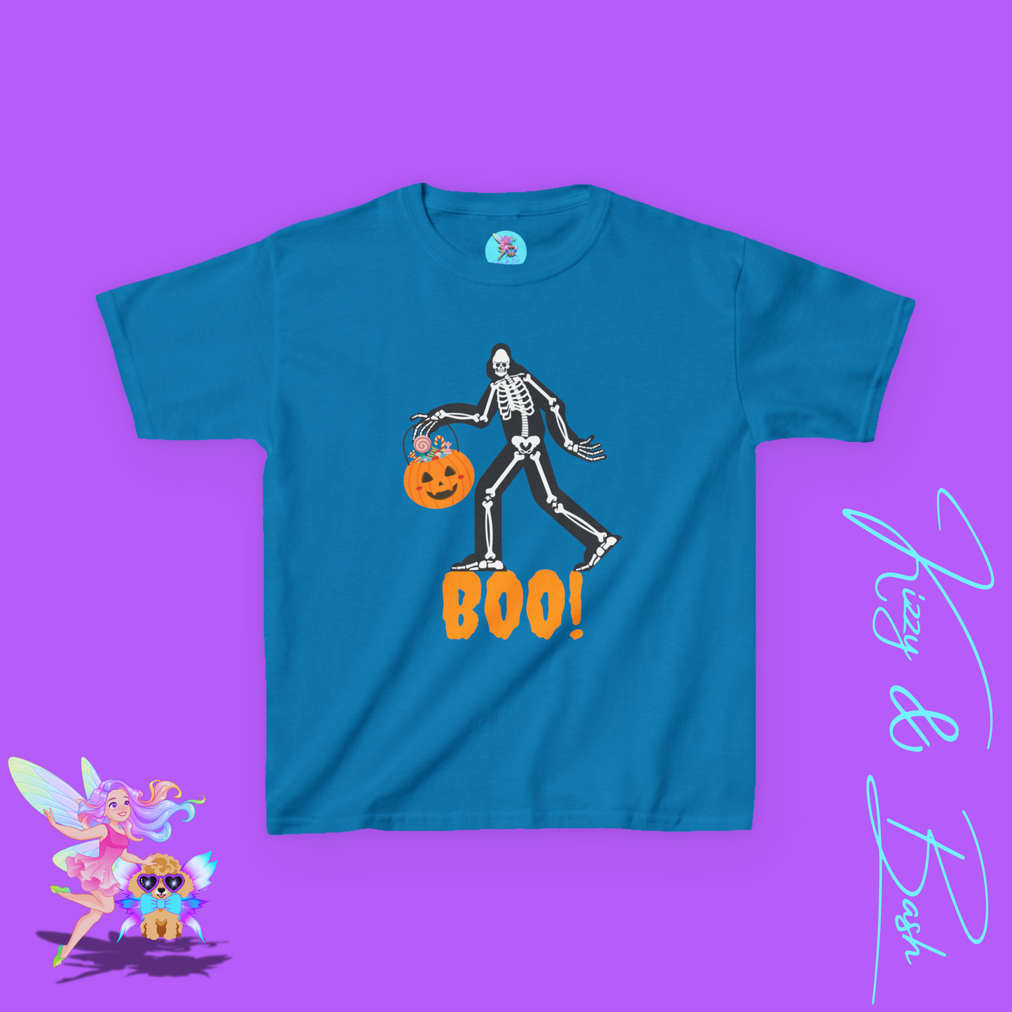 Funny Bigfoot Skeleton Halloween Shirt for Kids Halloween Shirt Gift for Cryptid Lovers Gift for Bigfoot Believers Funny Halloween Shirt for Him or Her Kids Heavy Cotton™ Tee