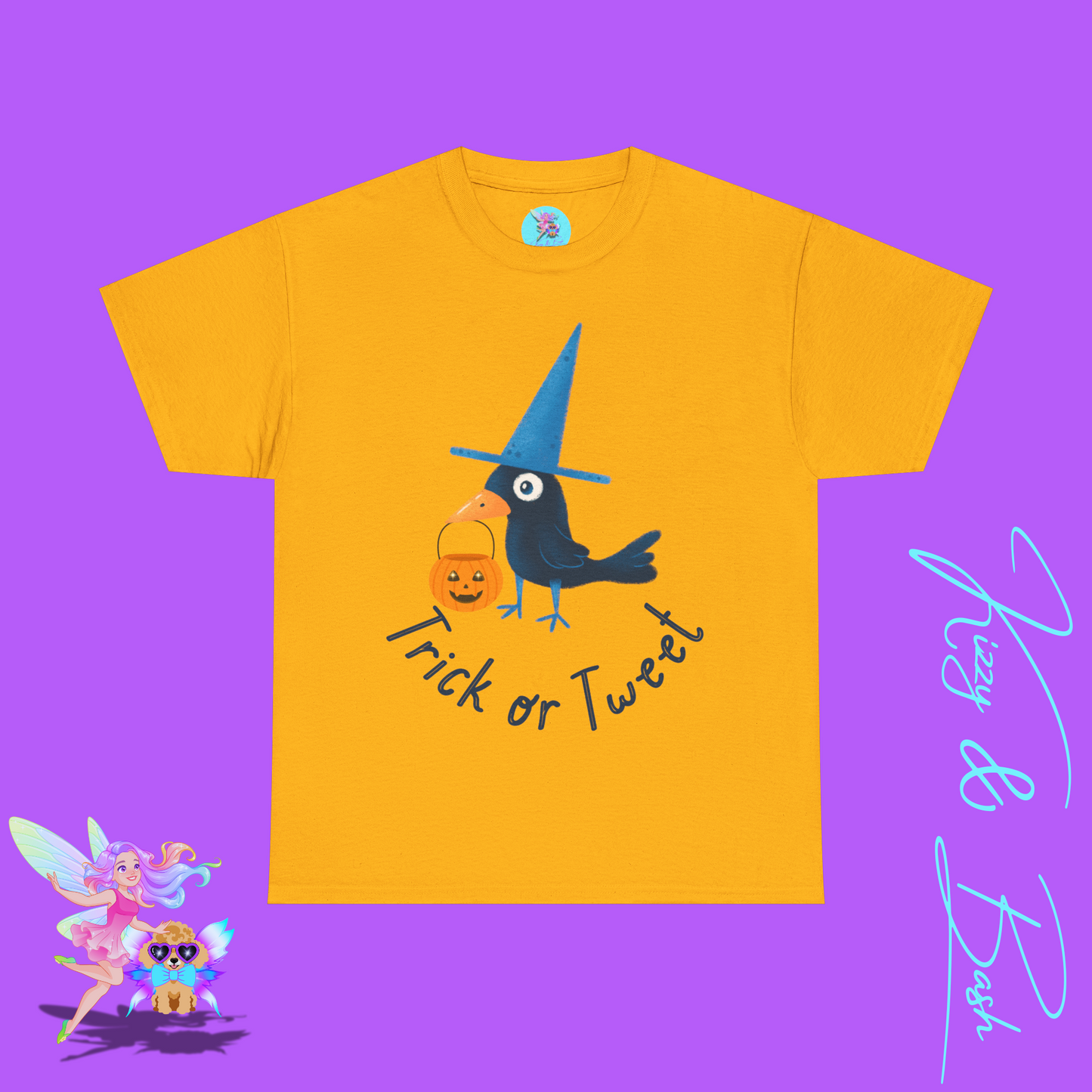 Halloween Black Bird Trick-or-Treat Shirt Punny Halloween T-Shirt for Him or Her Trick-or-Tweet Pun Tee Funny Halloween Gift Idea Cute Raven Tee Fun Crow Shirt Unique Halloween Gift Idea Unisex Heavy Cotton Tee