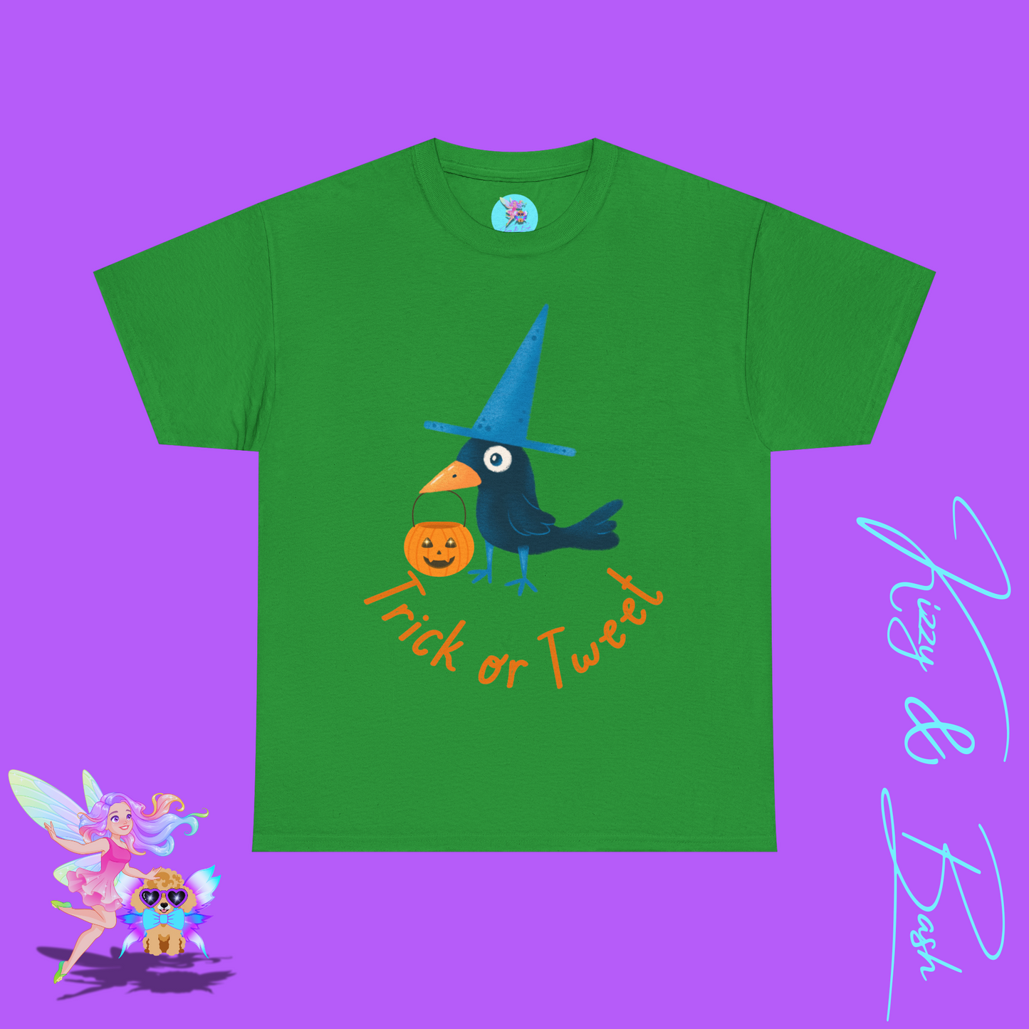 Halloween Black Bird Trick-or-Treat Shirt Punny Halloween T-Shirt for Him or Her Trick-or-Tweet Pun Tee Funny Halloween Gift Idea Cute Raven Tee Fun Crow Shirt Unique Halloween Gift Idea Unisex Heavy Cotton Tee