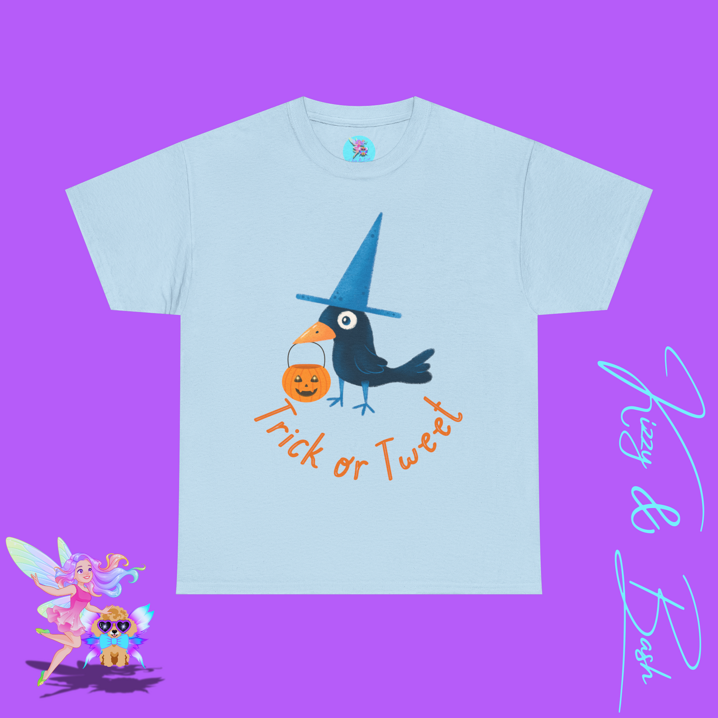 Halloween Black Bird Trick-or-Treat Shirt Punny Halloween T-Shirt for Him or Her Trick-or-Tweet Pun Tee Funny Halloween Gift Idea Cute Raven Tee Fun Crow Shirt Unique Halloween Gift Idea Unisex Heavy Cotton Tee