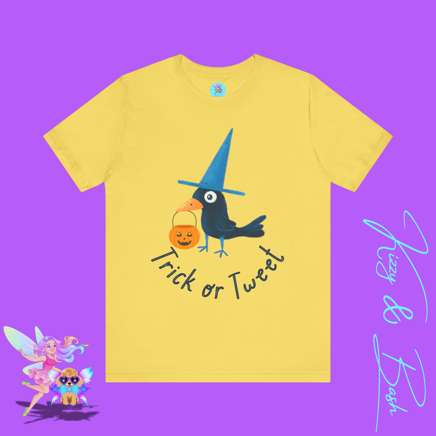 Funny Trick-or-Tweet Halloween Shirt for Adults Cute Black Bird with Jack-o’-Lantern Funny Halloween Pun T-Shirt Raven Lover Gift Adult Unisex Jersey Short Sleeve Tee Halloween Gift for Him or Her