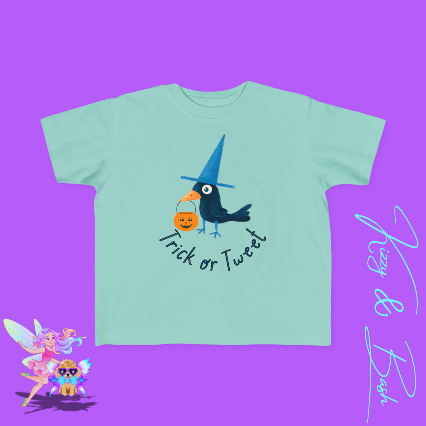 Trick-or-Tweet Black Bird Halloween Shirt for Toddlers Cute and Funny Fall Tee Halloween Gift Idea for Toddlers Halloween Pun Shirt for Toddler's Fine Jersey Tee
