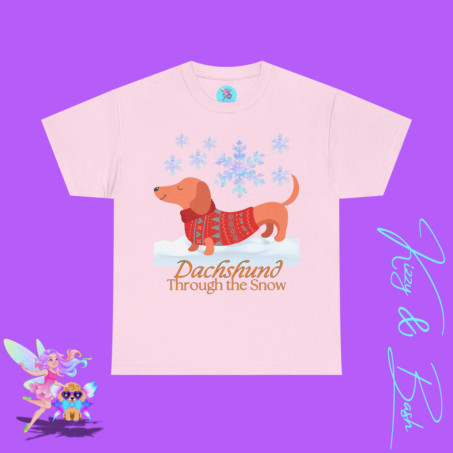Christmas Wiener Dog T-Shirt for Adults Dachshund Through the Snow Holiday Shirt for Dog Lovers Cute Dog Christmas Shirt Perfect Gift for Pun Lovers Unique Gift for Dog Mom or Dog Dad Unisex Heavy Cotton Tee