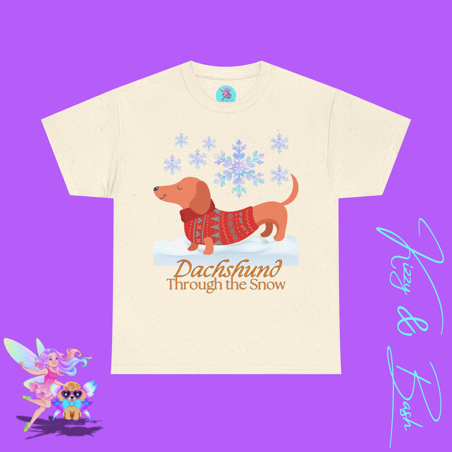 Christmas Wiener Dog T-Shirt for Adults Dachshund Through the Snow Holiday Shirt for Dog Lovers Cute Dog Christmas Shirt Perfect Gift for Pun Lovers Unique Gift for Dog Mom or Dog Dad Unisex Heavy Cotton Tee
