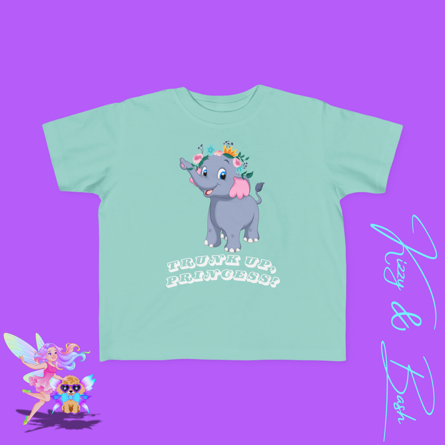 Cute Elephant Princess Shirt Trunk Up, Princess Royal Elephant Tee Cute Graphic Tee for Her Gift for Princess Lovers or Elephant Fans Fun Animal T-Shirt for Toddler's Fine Jersey Tee