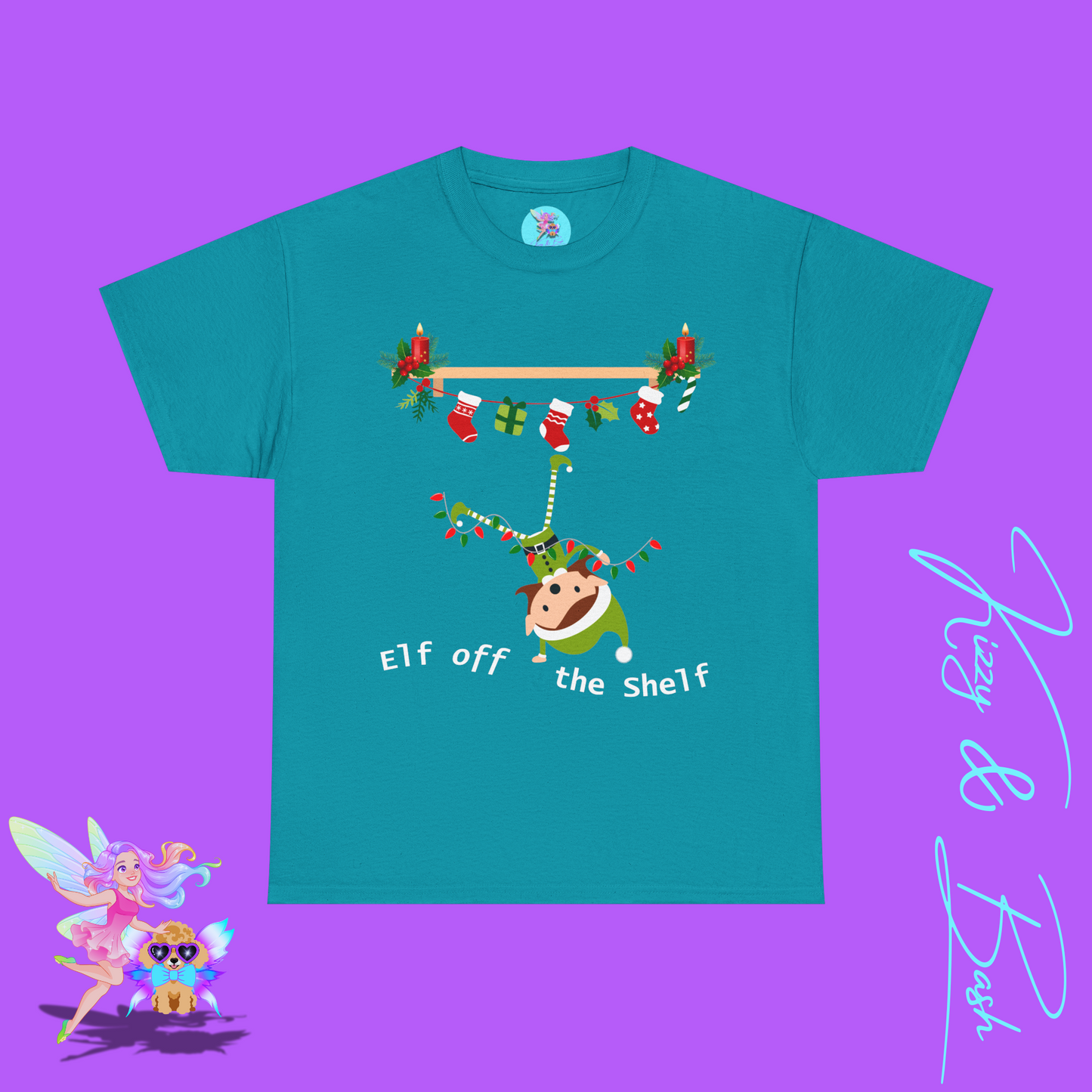 Funny Elf Off the Shelf Christmas T-Shirt for Adults Perfect Gift for Elf Lovers Unique Christmas T-Shirt Clumsy Elf Tee White Elephant Gift Exchange Idea Funny Holiday Graphic Tee Unisex Heavy Cotton Tee