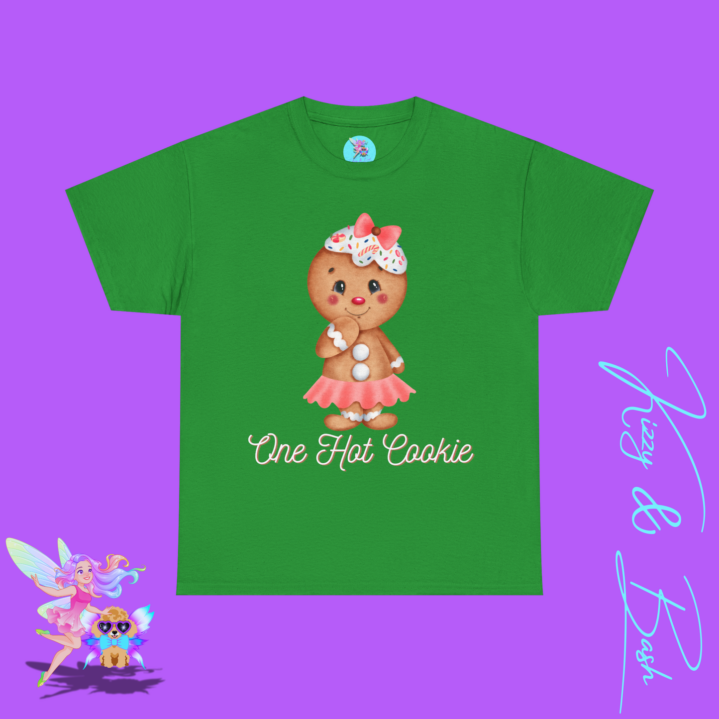 Cute Gingerbread Cookie Girl T-Shirt for Adults One Hot Cookie Shirt for Her Cute and Sassy Tee Cute Christmas Gift Idea Christmas Gift for Cookie Lovers Perfect Gift for Gingerbread Lovers Unisex Heavy Cotton Tee