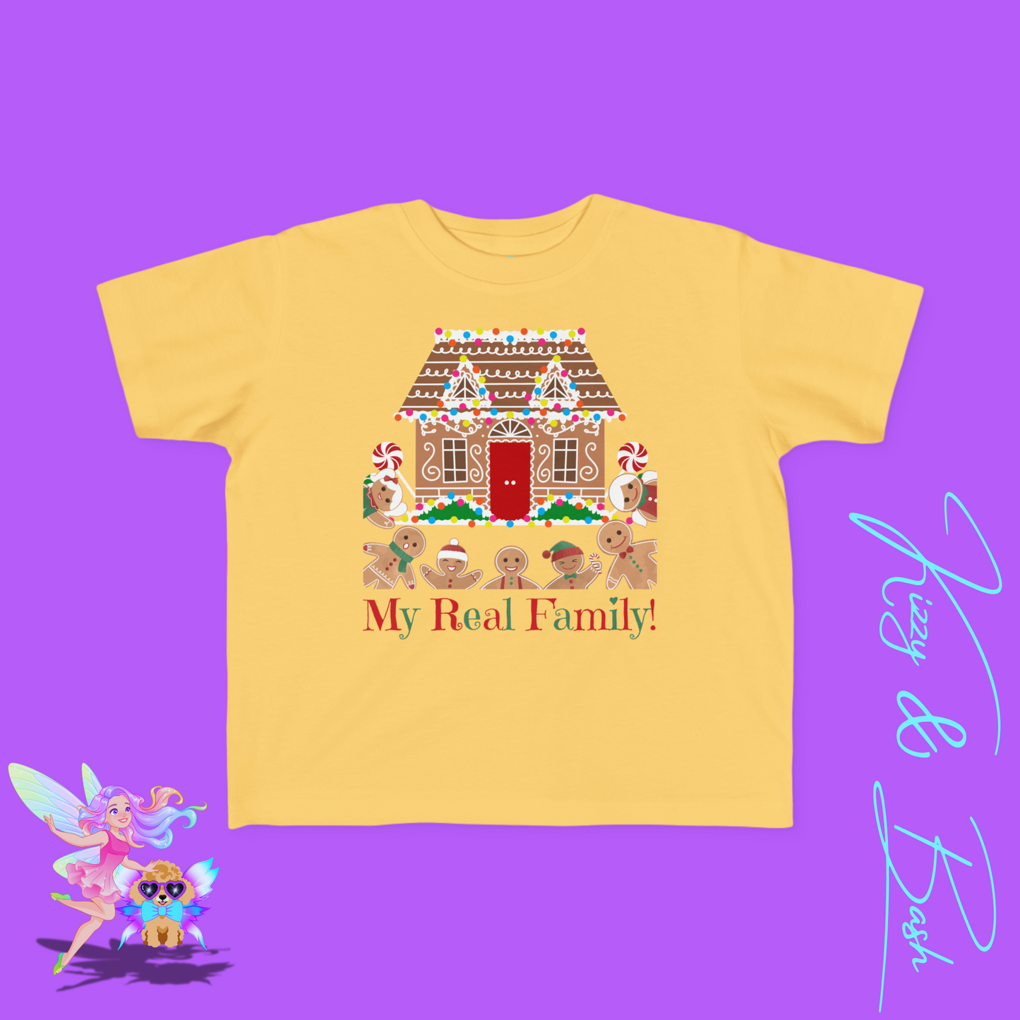 Gingerbread Family T-Shirt for Toddlers Funny Christmas Shirt for Him or Her Found Family Gift Idea Gingerbread Lovers T-Shirt Unique Gingerbread Shirt for Toddler's Fine Jersey Tee