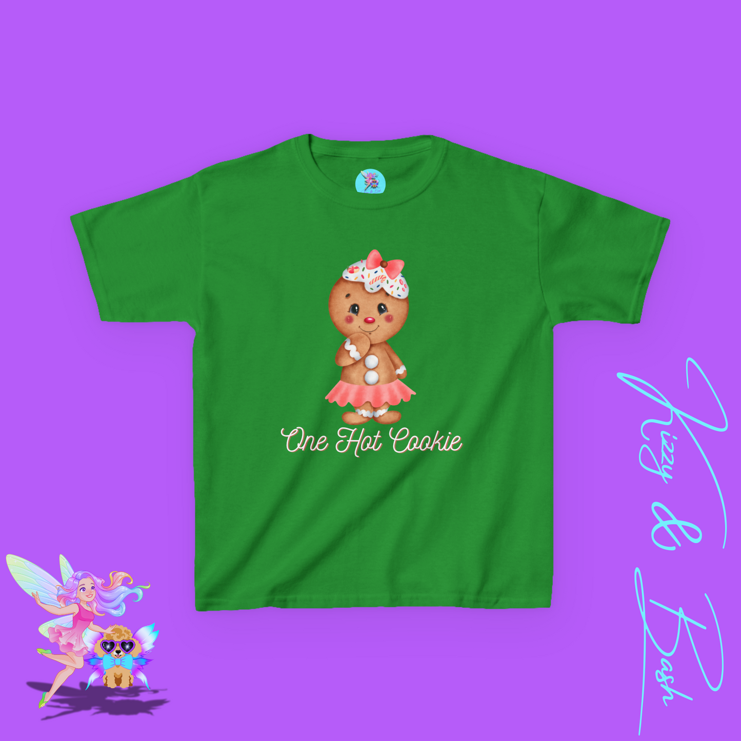 Cute Gingerbread Girl Shirt for Kids One Hot Cookie Tee Funny Christmas Cookie Shirt Perfect Christmas Gift for Her Gift for Gingerbread Lovers Holiday Gift for Kids Heavy Cotton™ Tee